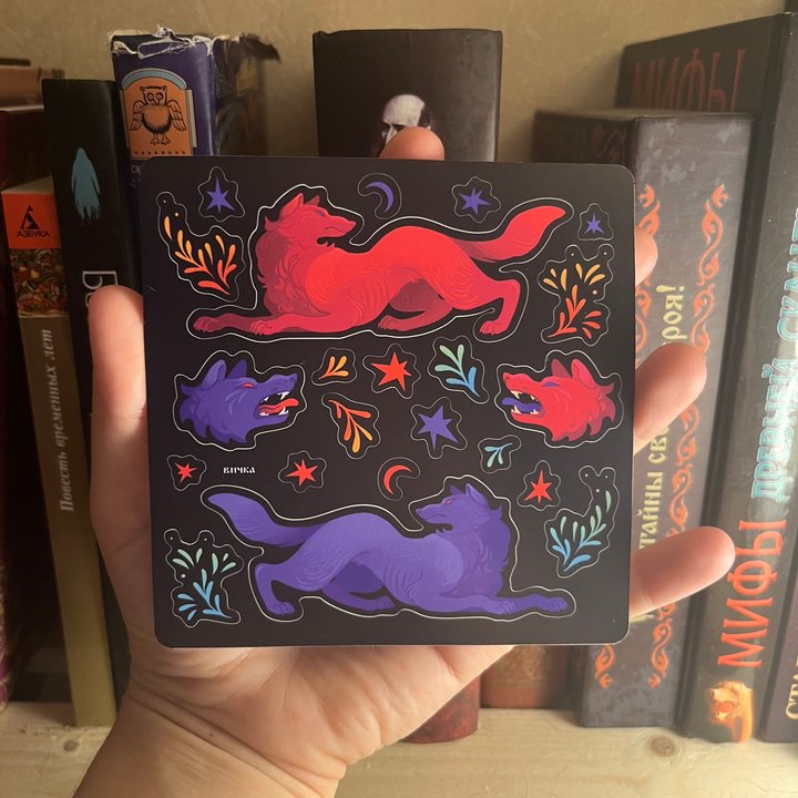 стикерпак "синий и красный"