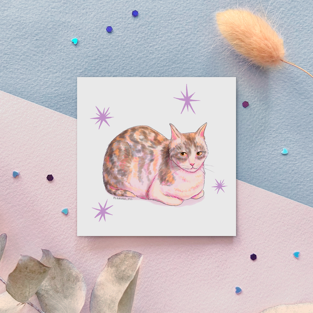 "Котик калико" соло стикер