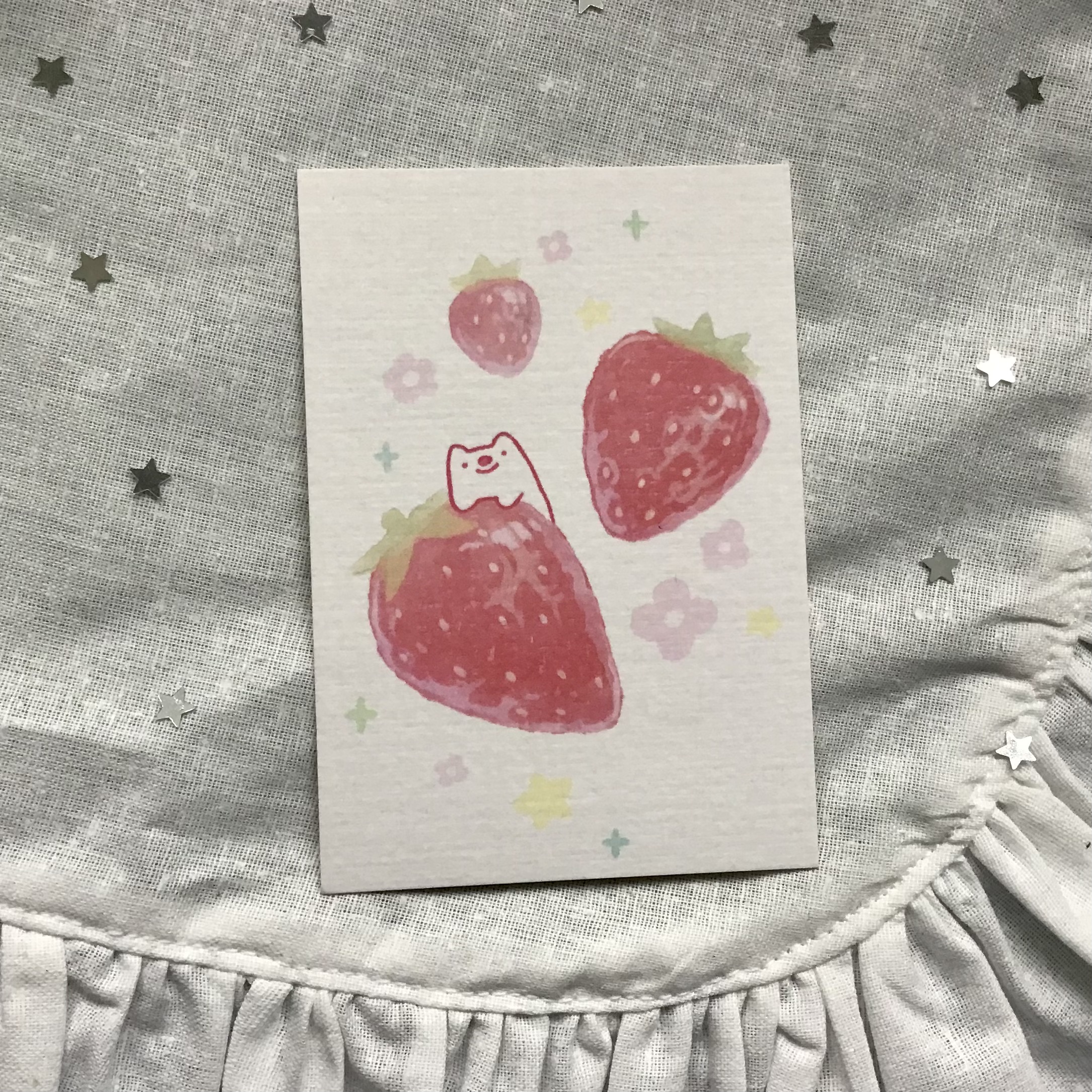 Открытка А7 “Клубничные котята”