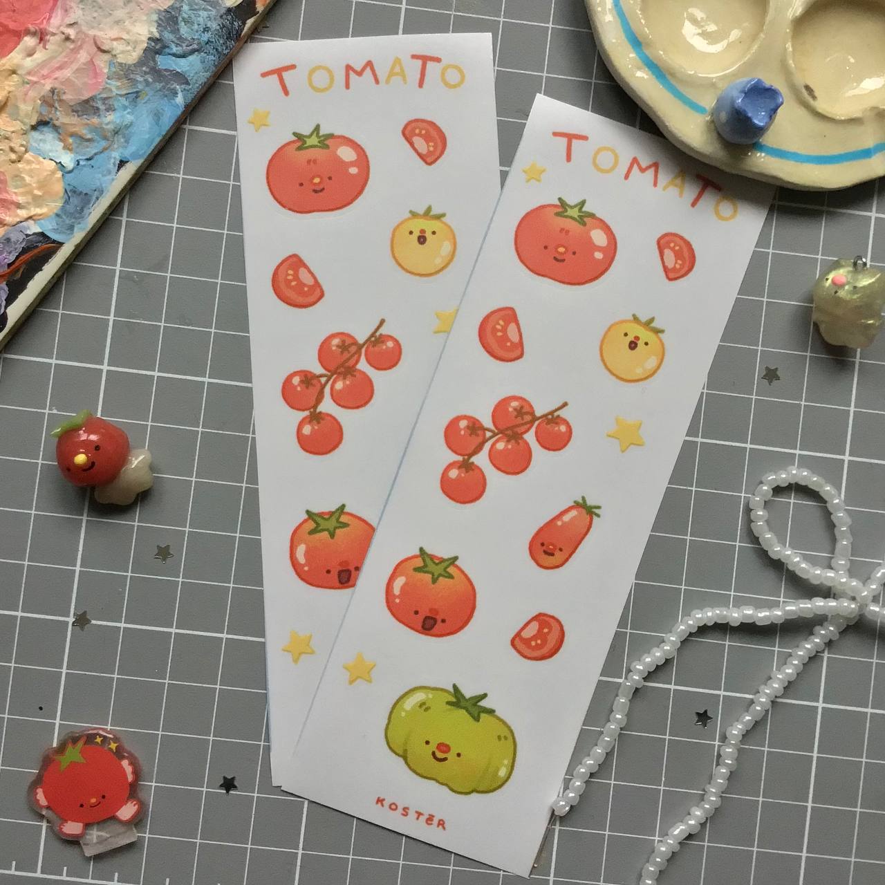 Стикерпак "томаты" прозрачка 15х5, 5см