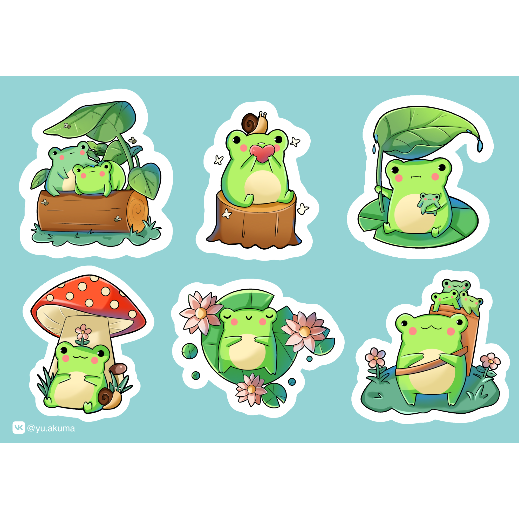 Стикерпак А6 Лягушки