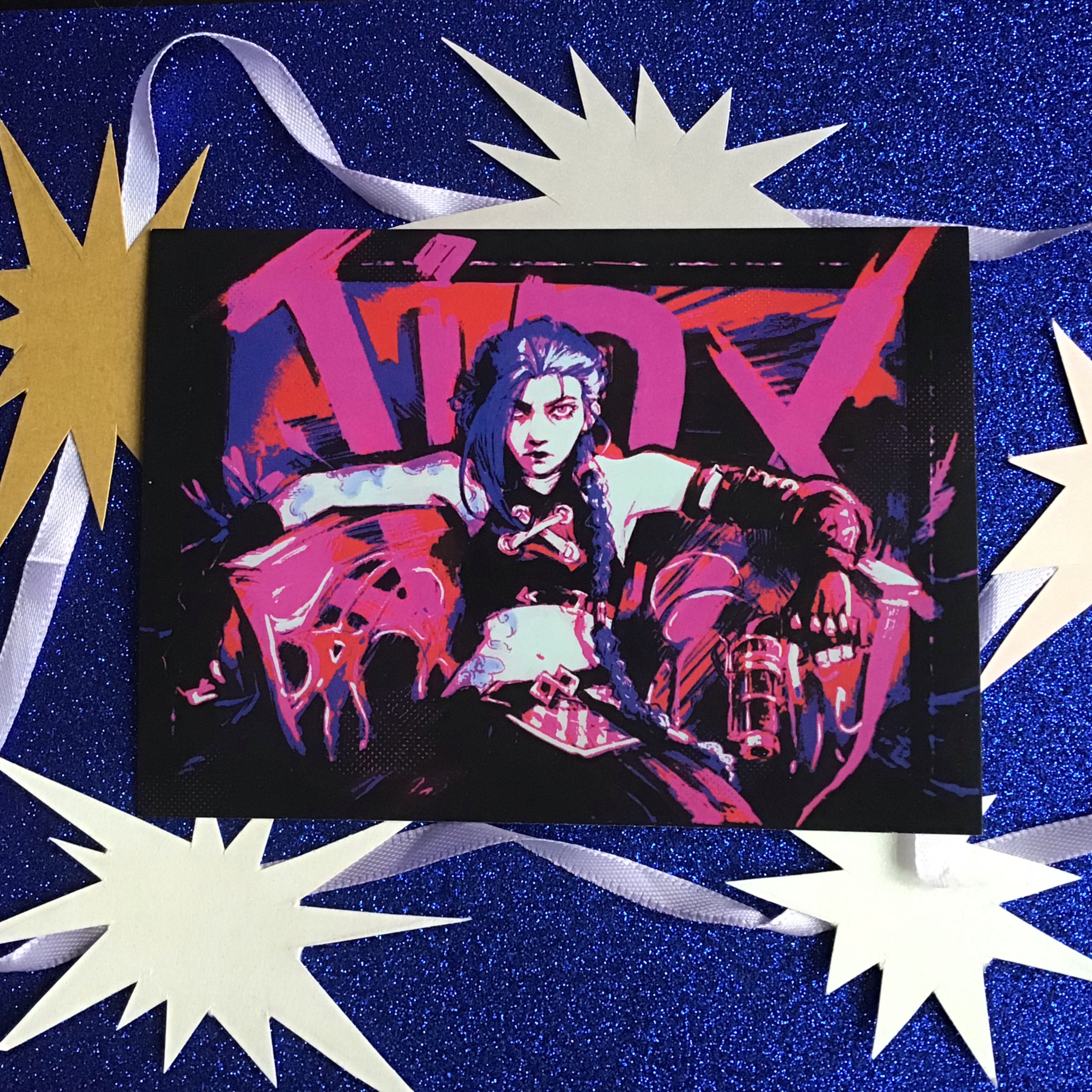 Открытка Джинкс в кресле. Аркейн