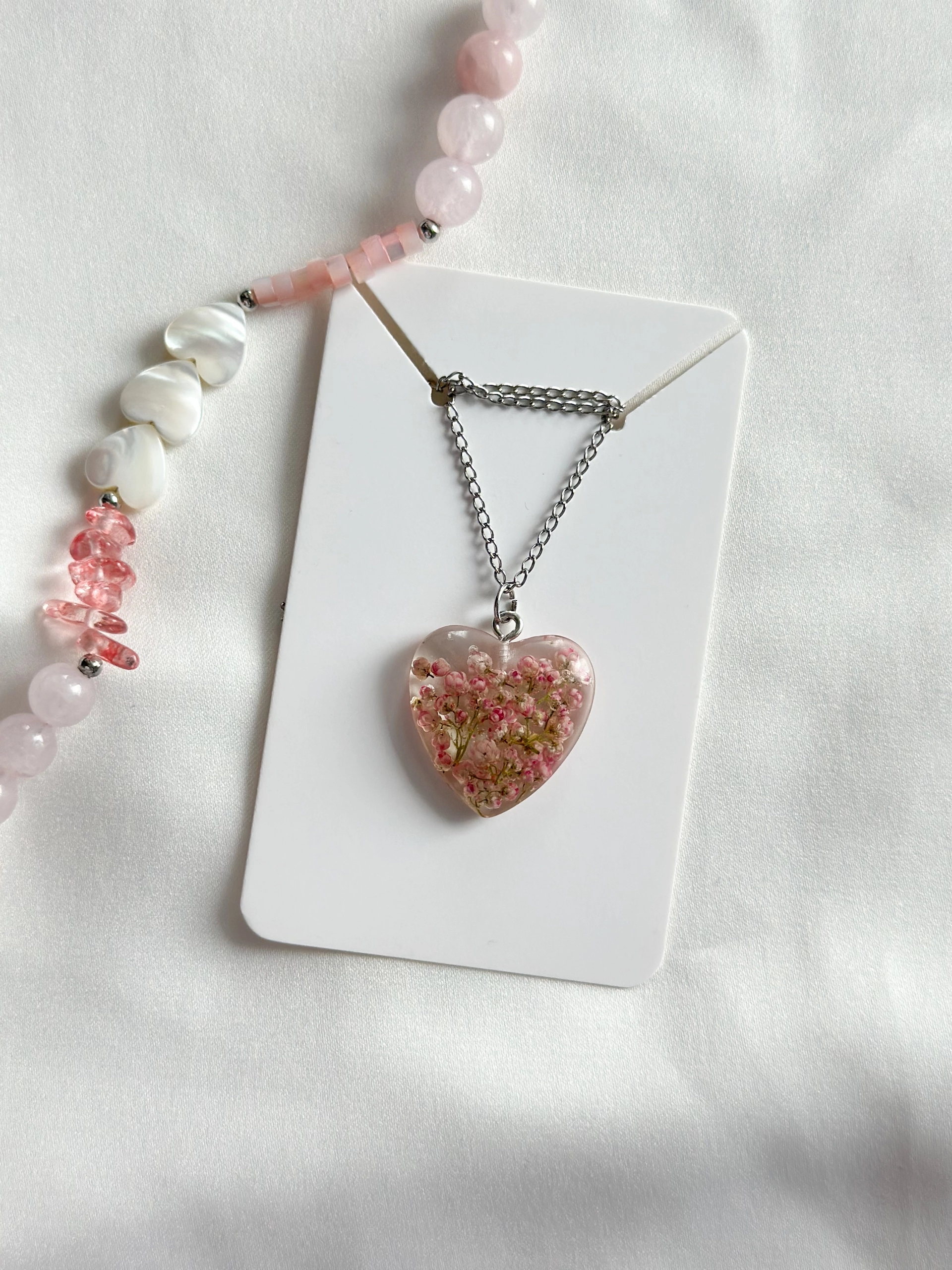 Кулон сердце с розовым озотамнусом 2,5х2,5