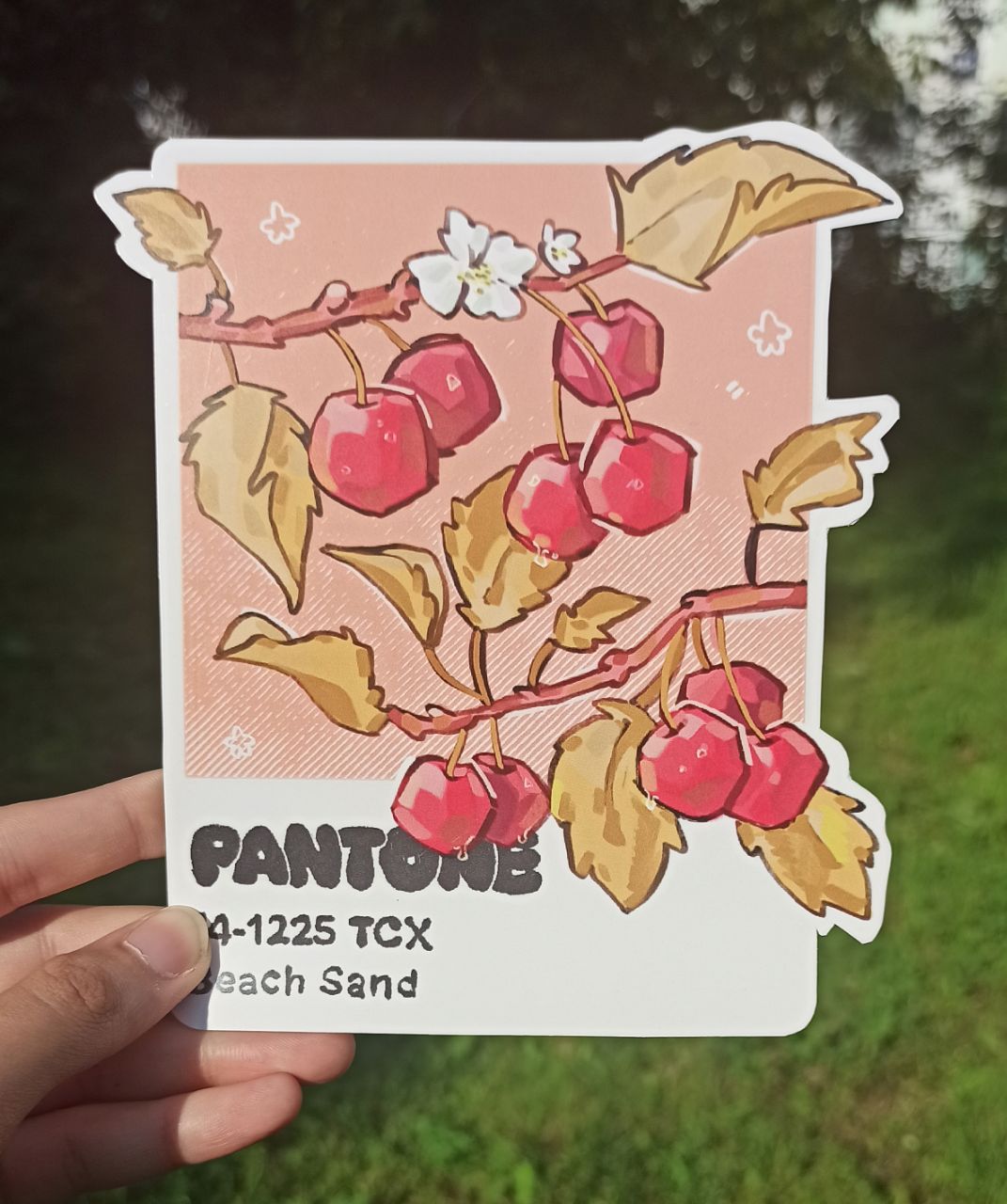 Фигурная открытка вишня