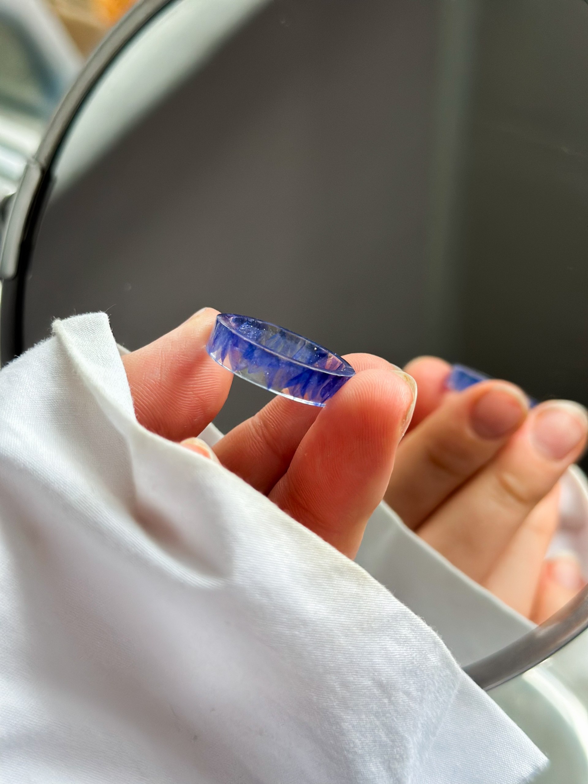 Кольцо с васильком 18 р.