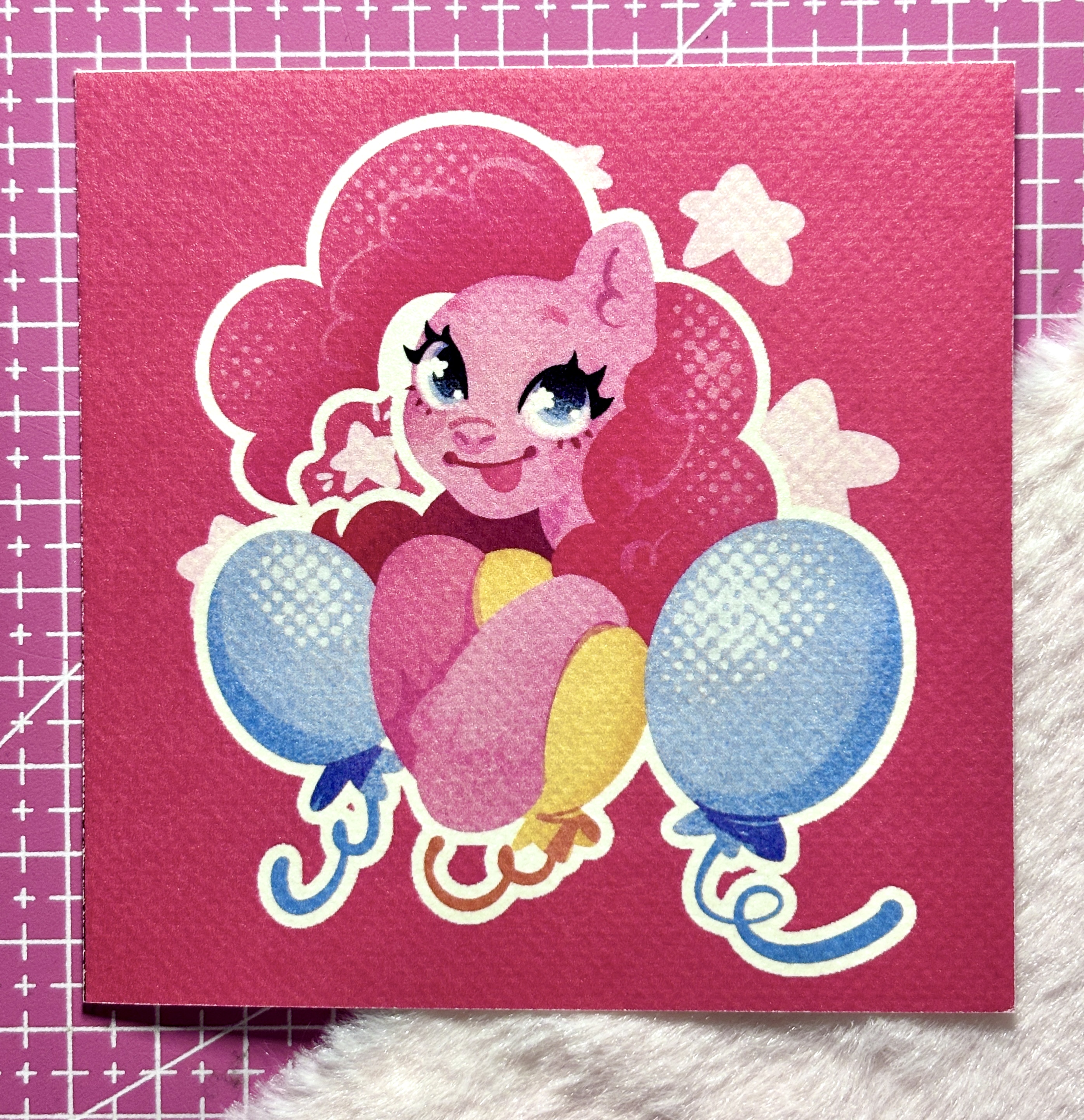 Открытка квадратная "Розовая пони"