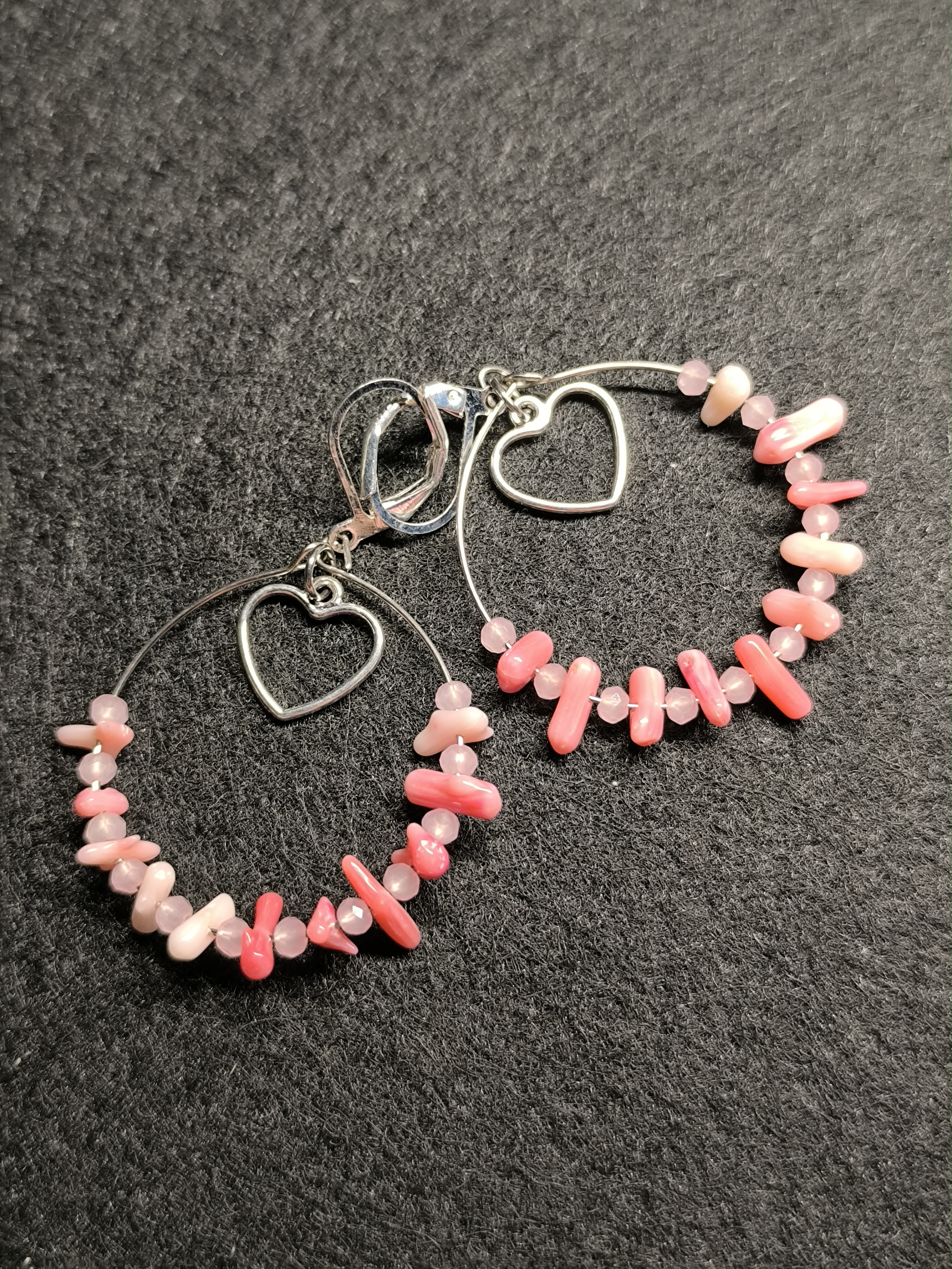 Серьги розовый коралл