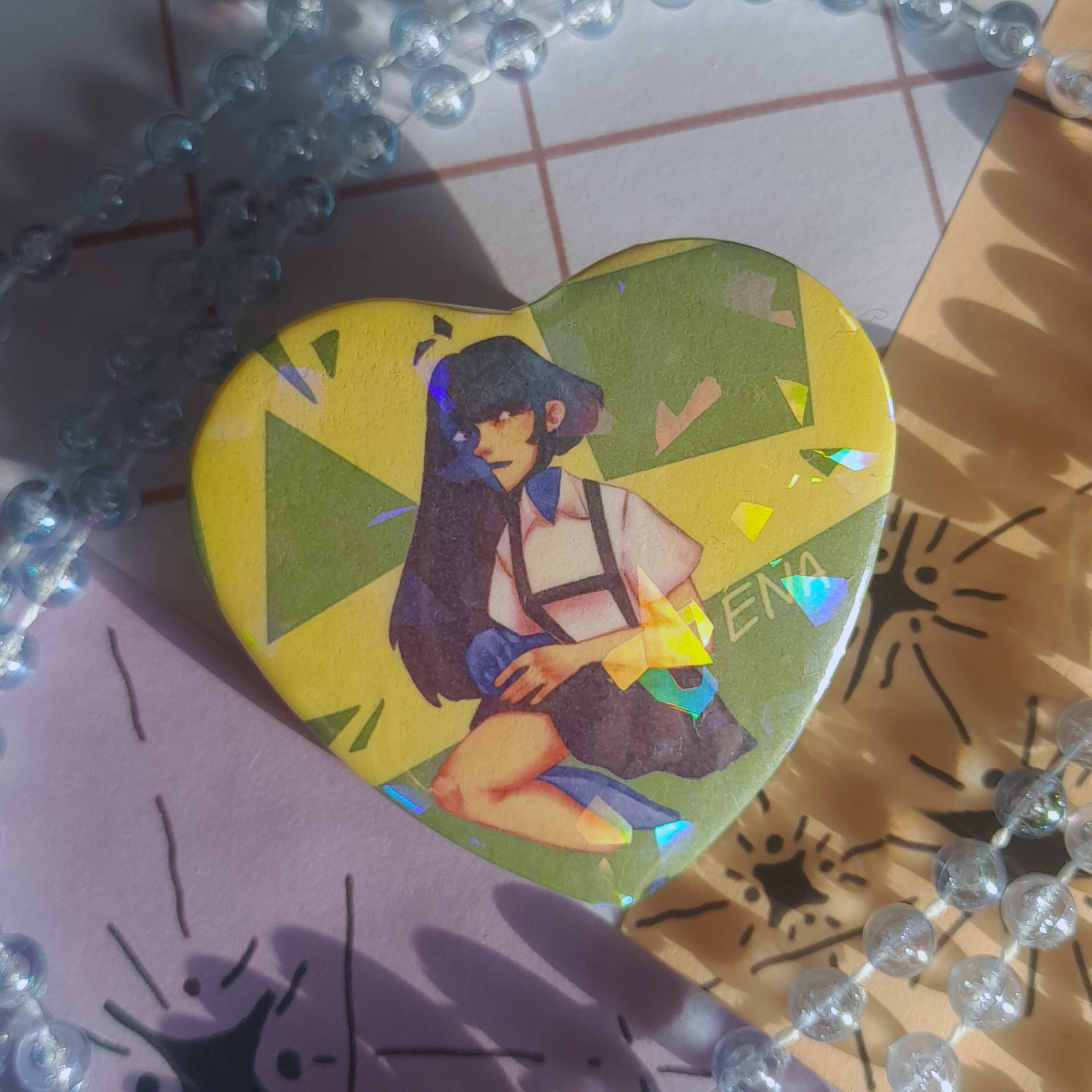 значок закатной сердце "Эна"