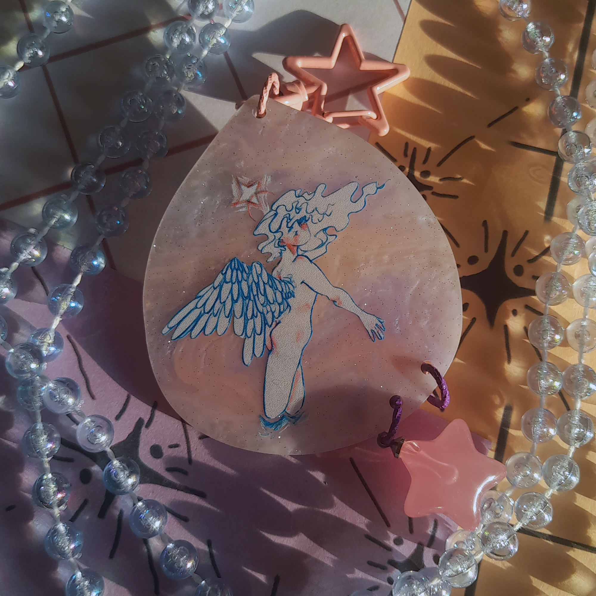 акриловый брелок 6см "ангел" 3