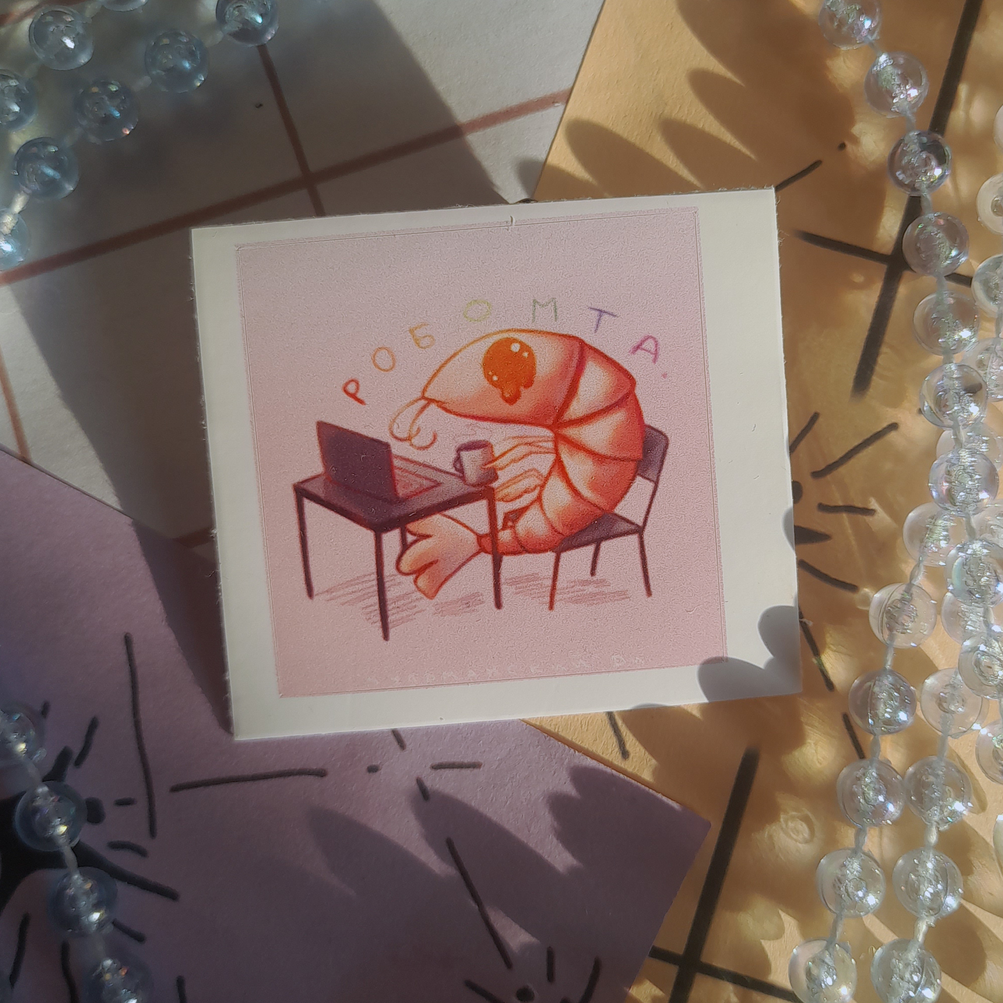 одиночный стикер "шримп"