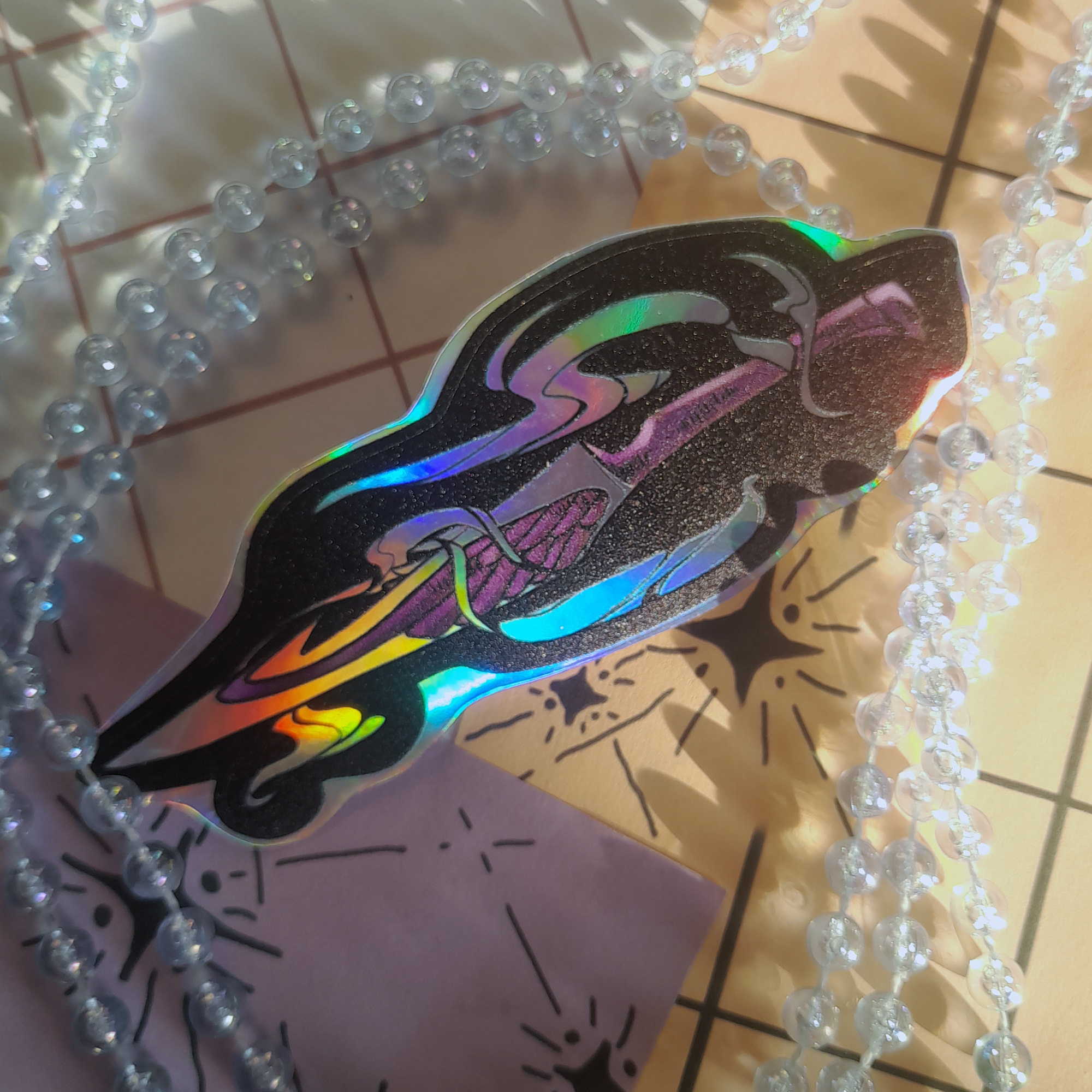 одиночный голо-стикер "нож"