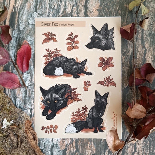 Стикерпак А6 "Чернобурая лисица"