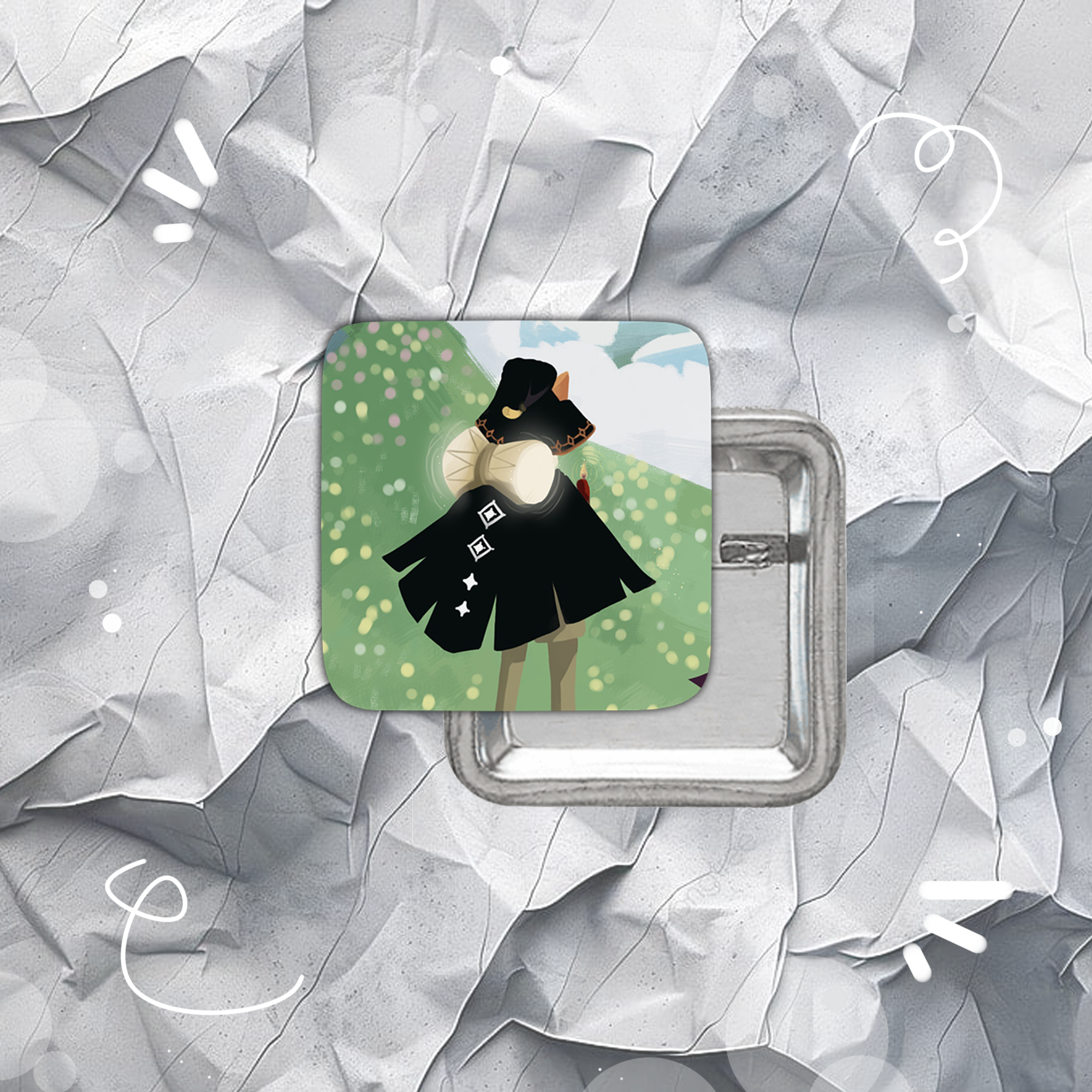 Значок 37мм "sky: поляна" (битое стекло)