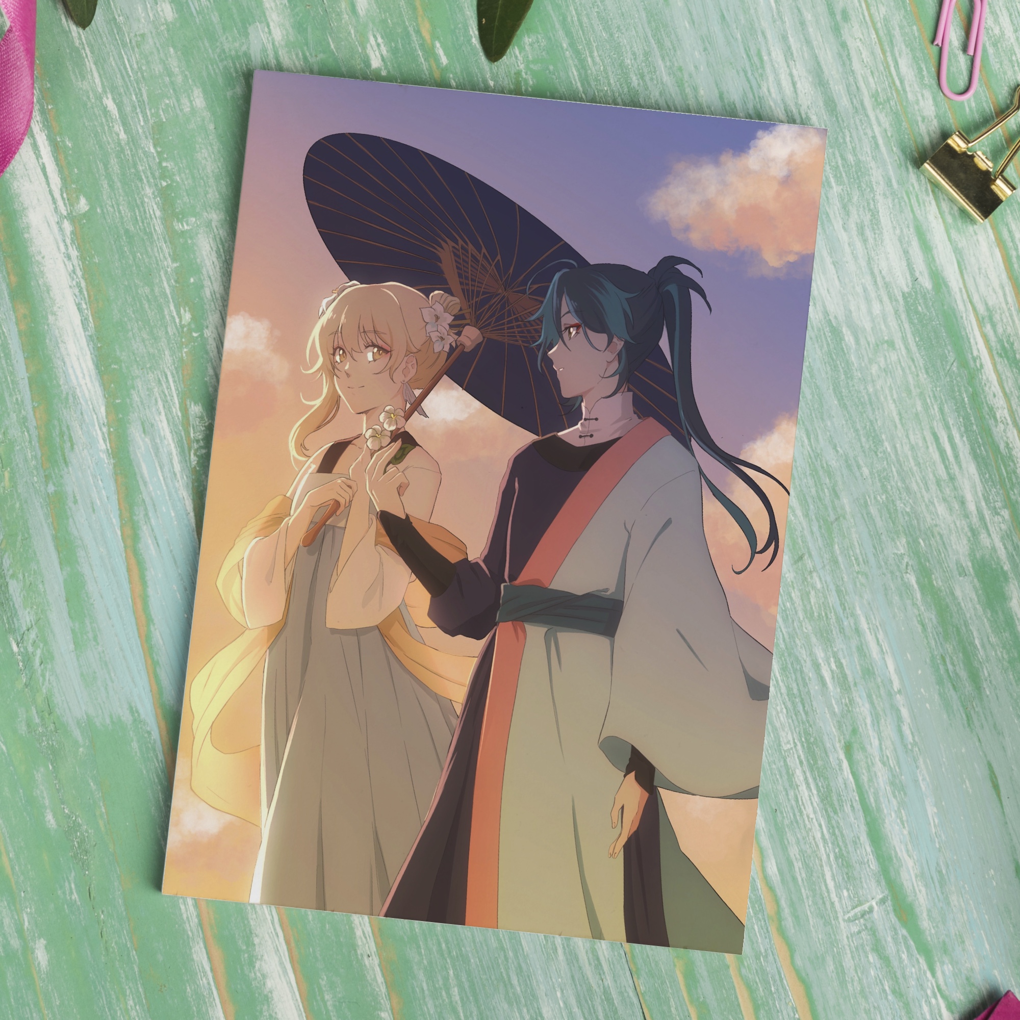 Открытка Сяо и Люмин