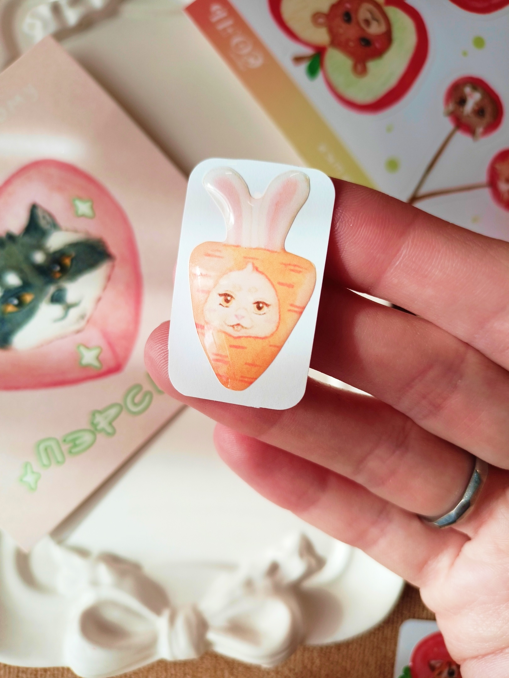 стикер морковь 3Д