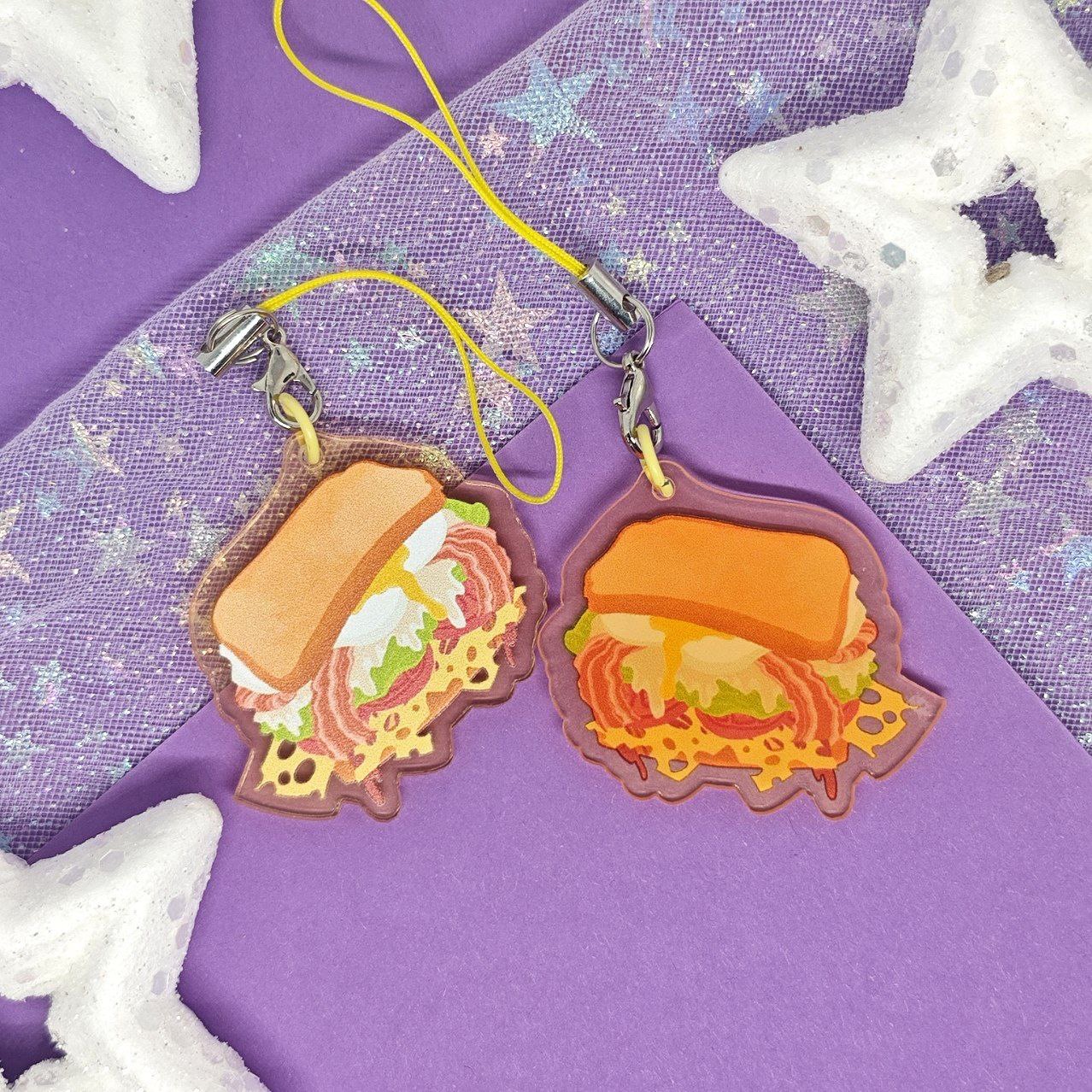 Брелок Сендвич с яйцом 4см