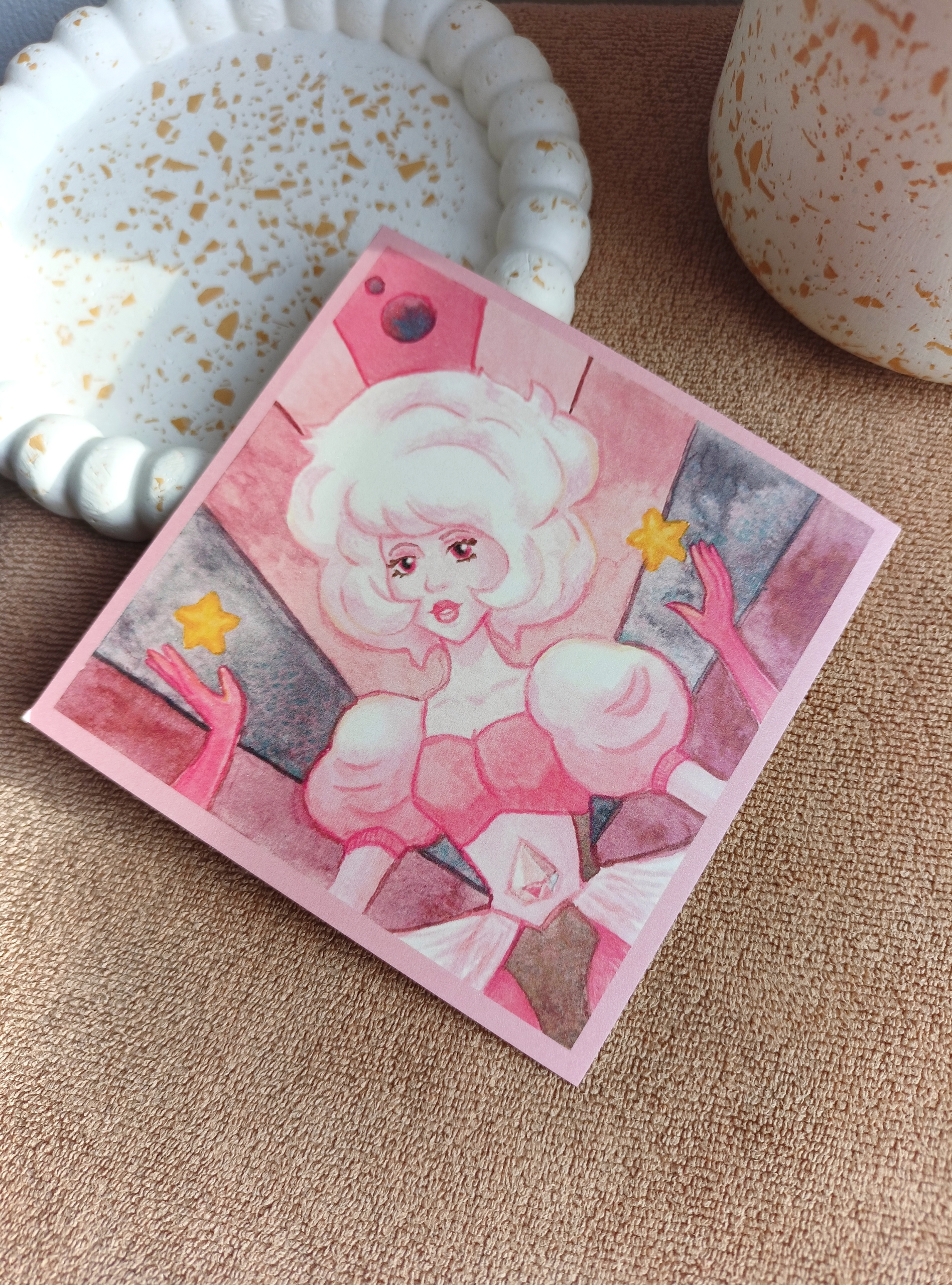 Открытка розовая