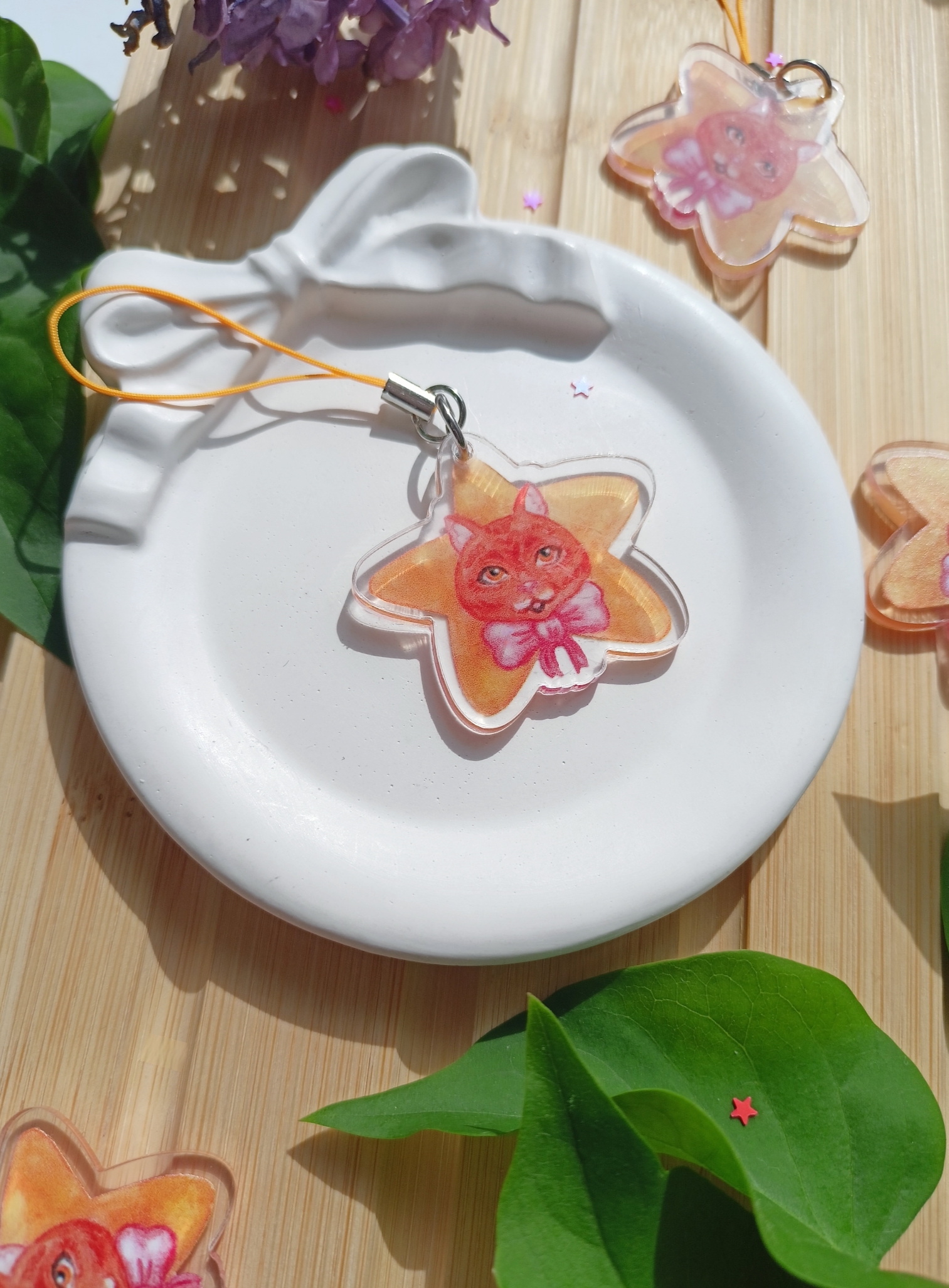 Брелок кот звезда 4см