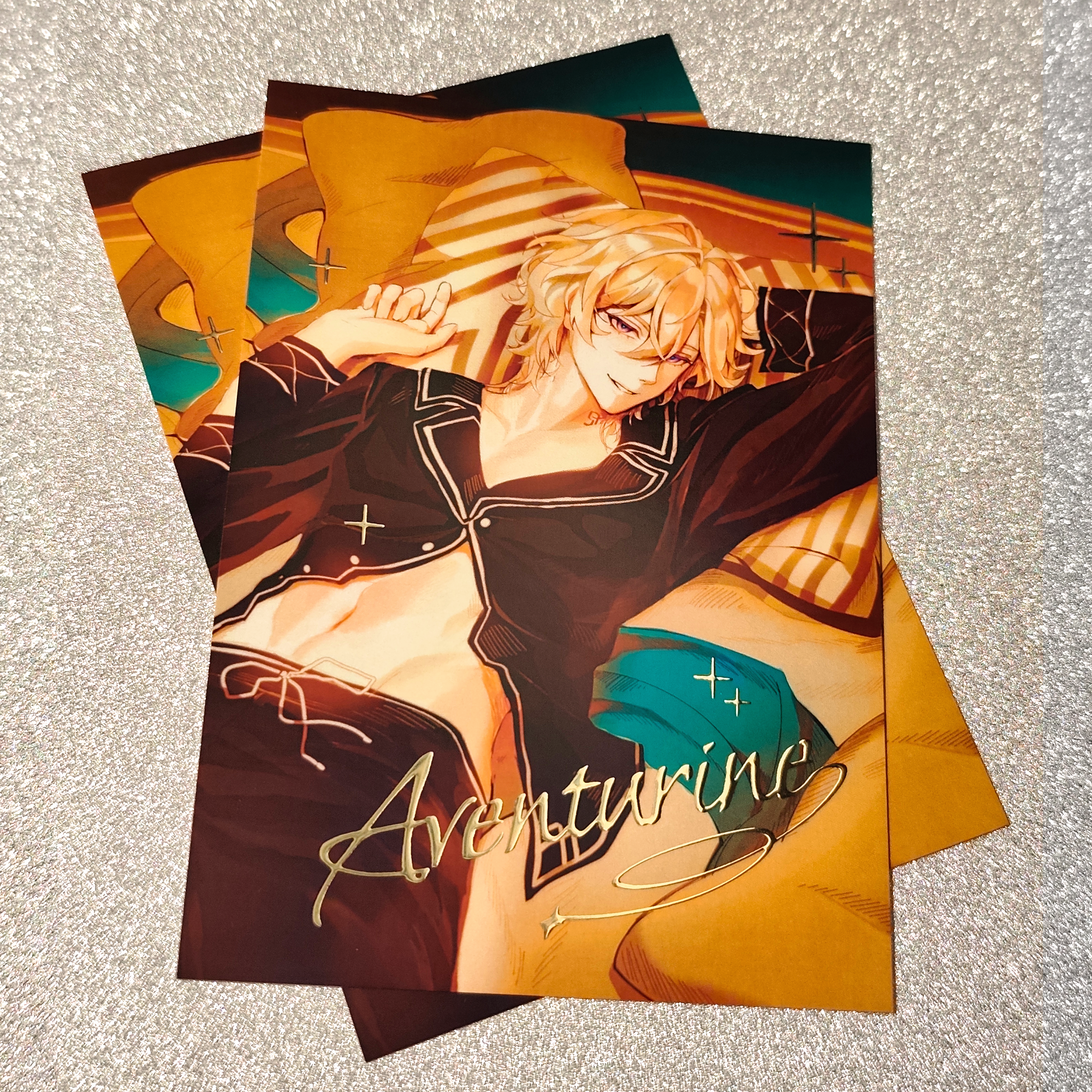 Открытка с фольгой "Авантюрин"