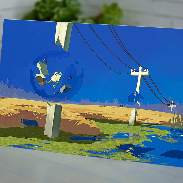 Открытка А5 с лаком