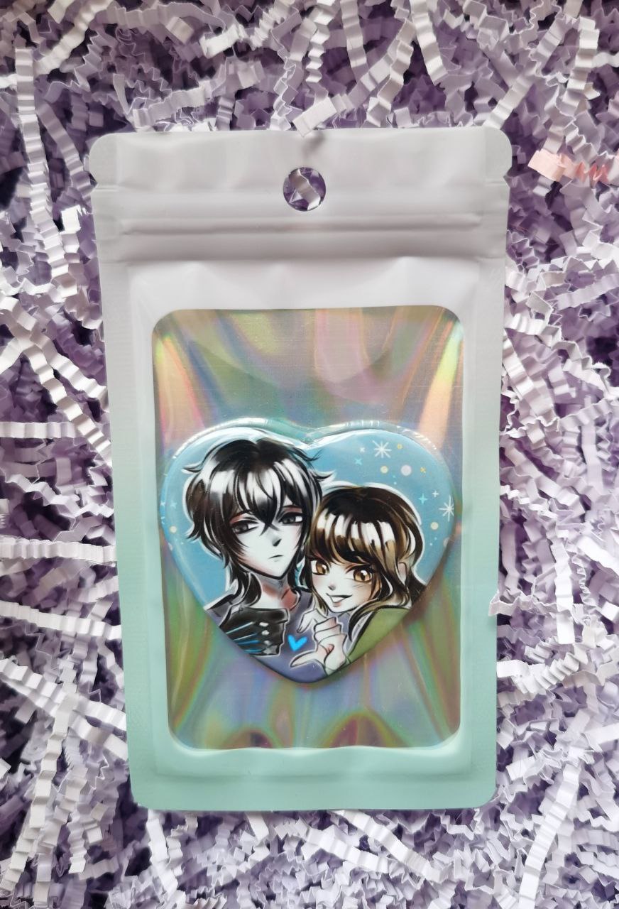 Значок-сердечко "Ян Чен х Ся Цин"