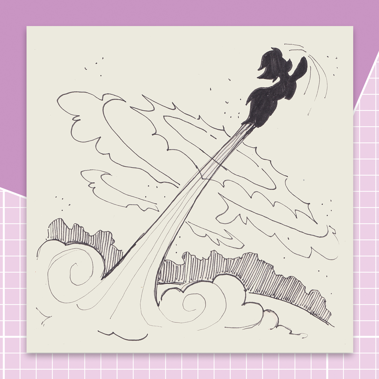 Бумажный стикер Взлёт