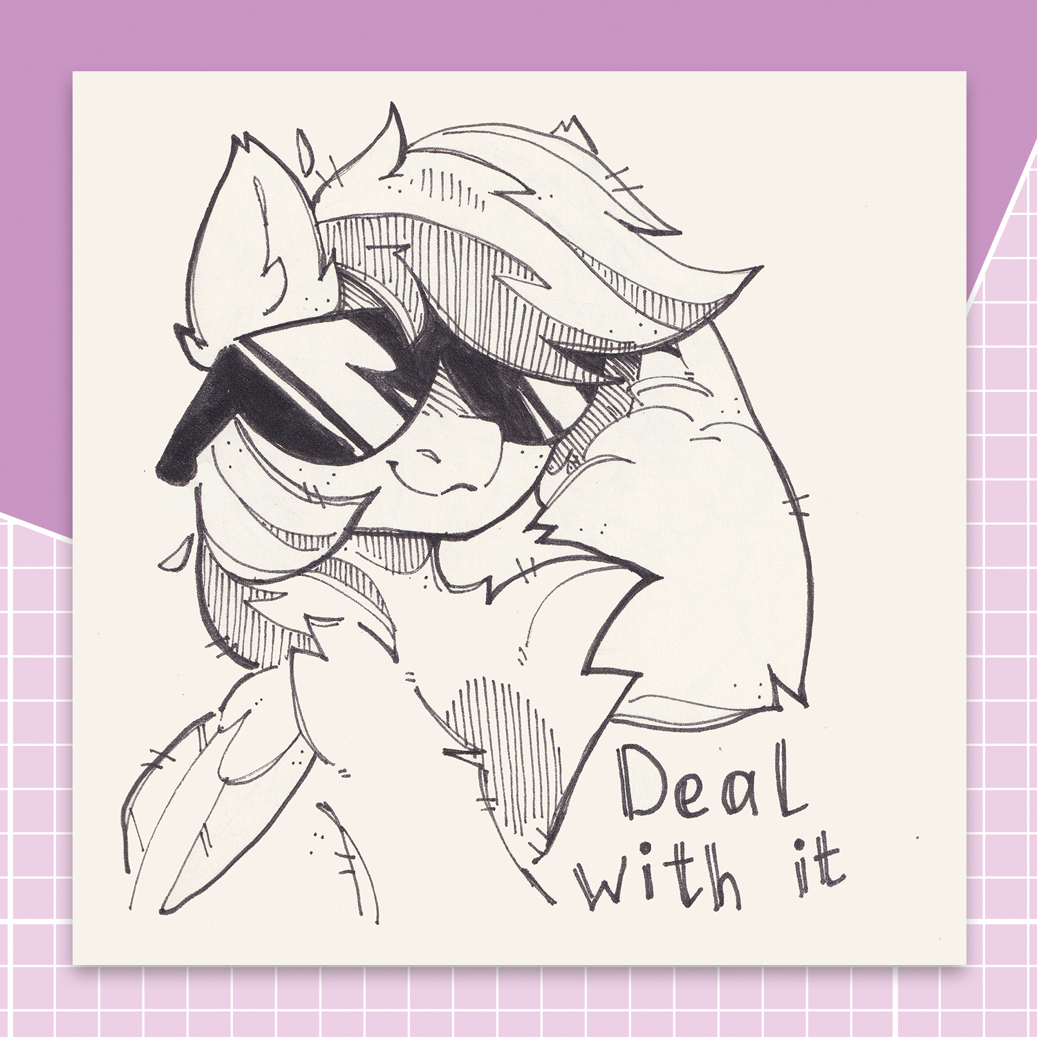 Бумажный стикер Deal with it