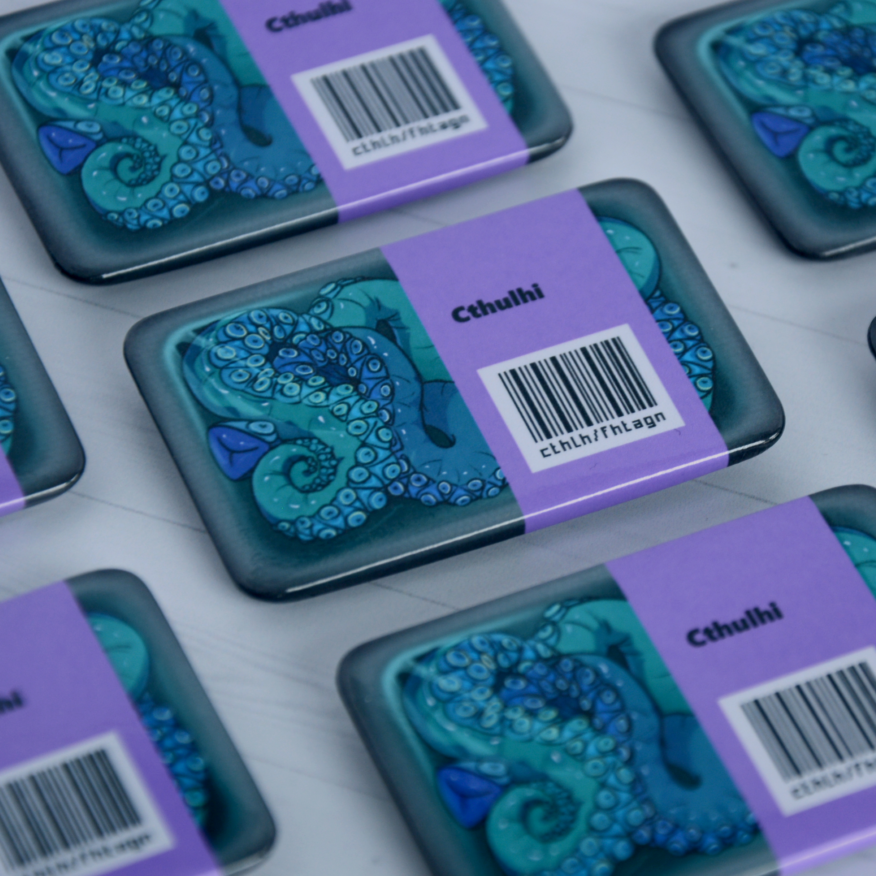 Значок Ктулхи Тентакли голубой