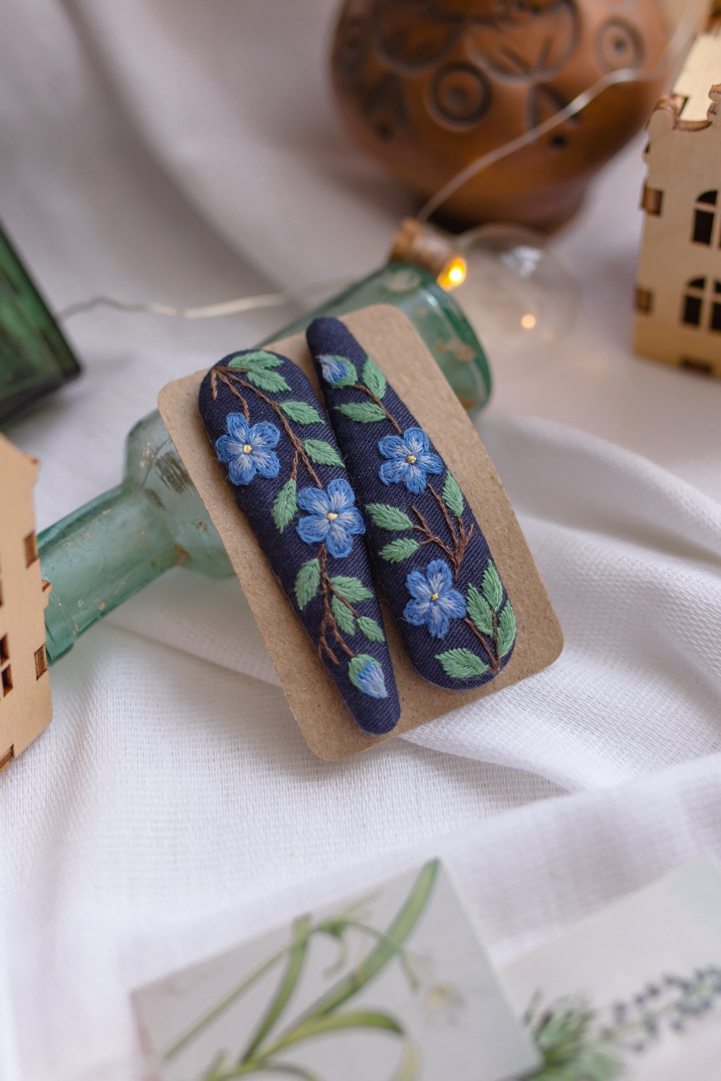 Заколки незабудки (2 шт.)