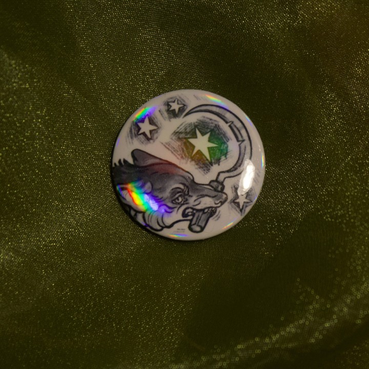 значок "волк" голография