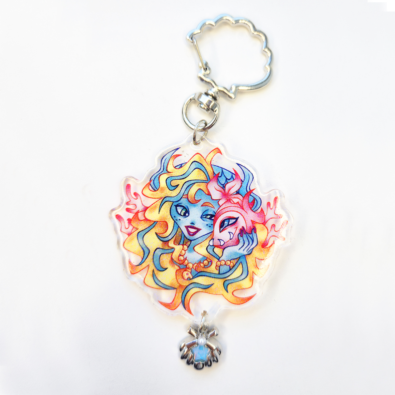 Брелок Лагуна Блю УФ смола с блёстками