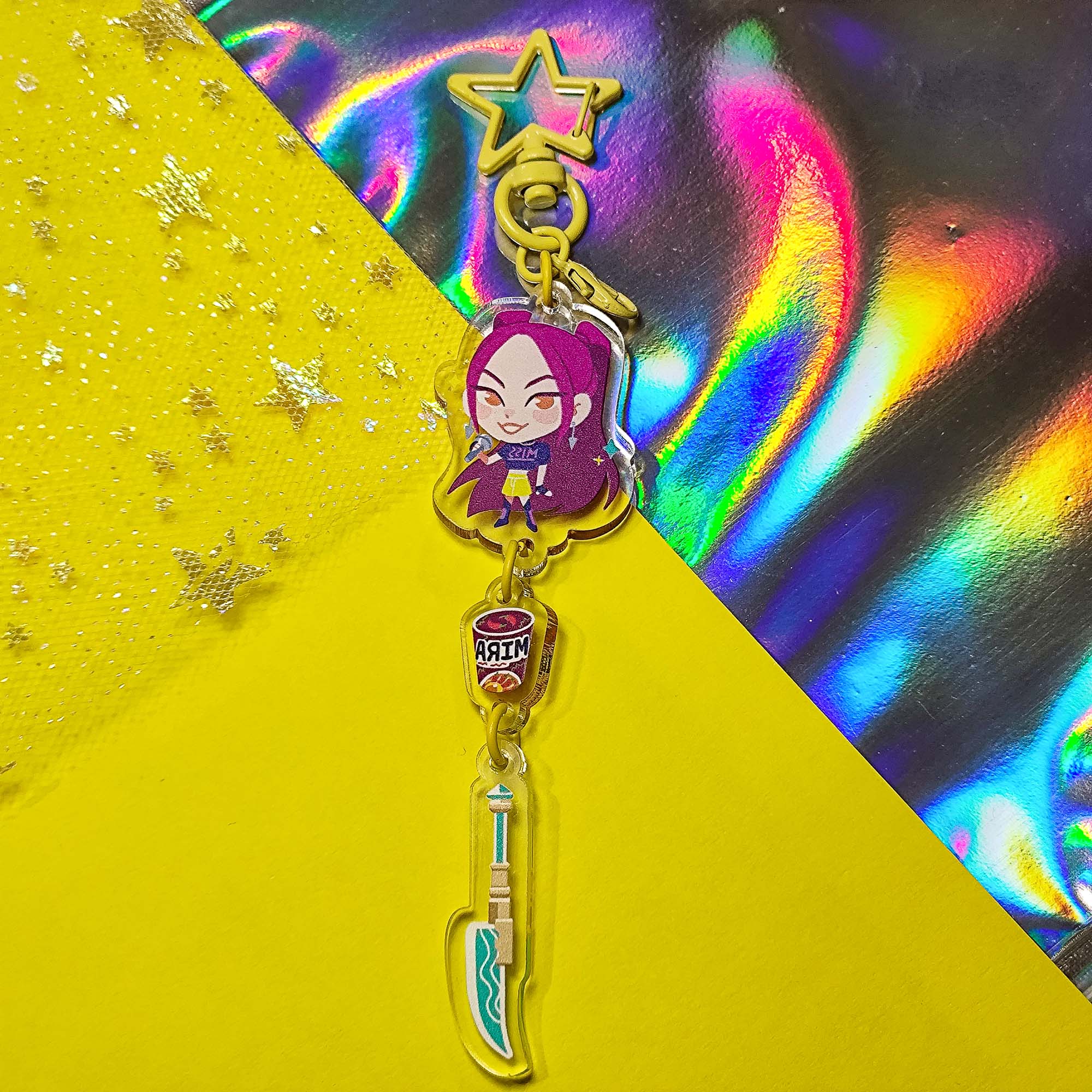 Брелок "Мира Кpop Demon Hunters" тройной