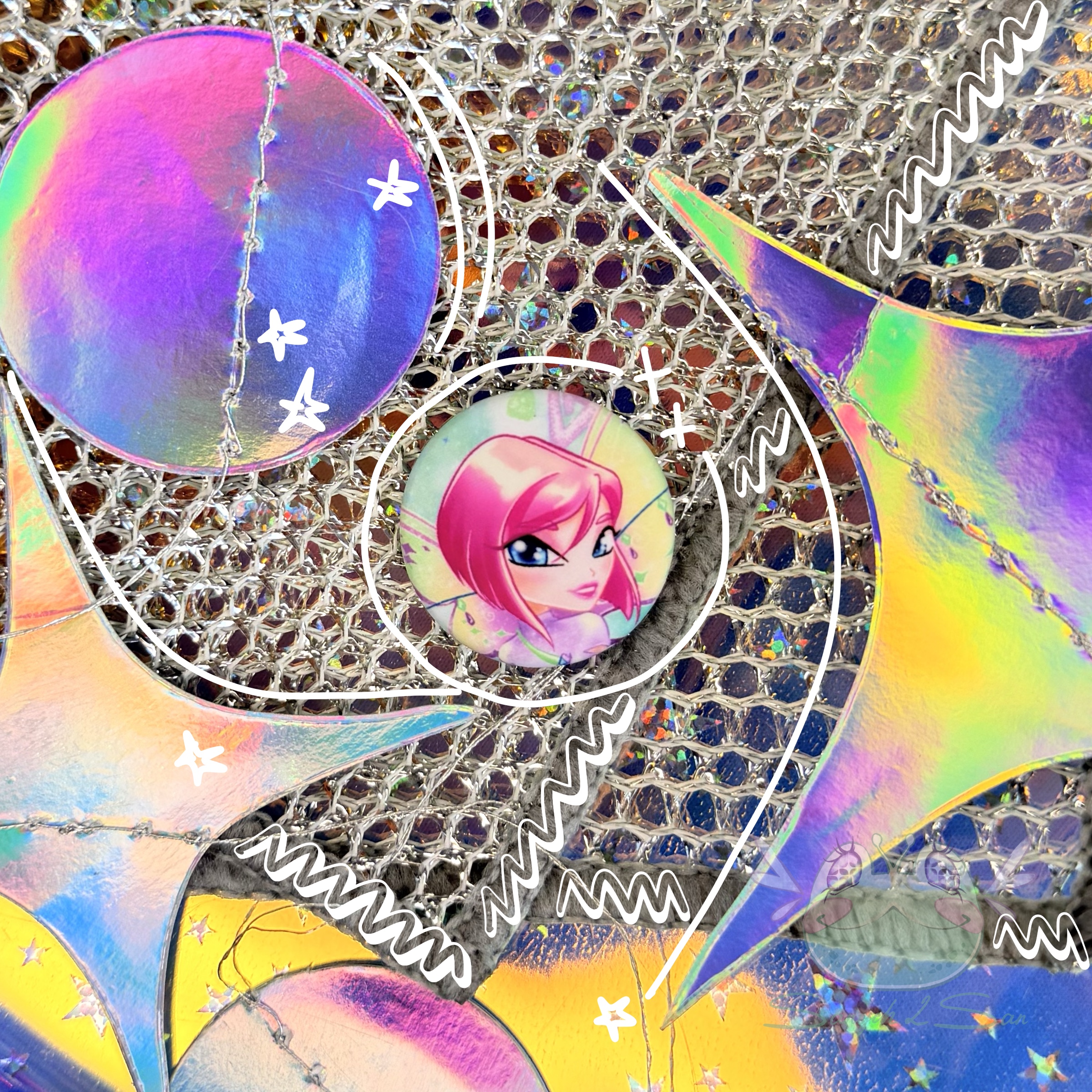 Значок 25мм TECNA, WINX-BELIEVIX круг мат