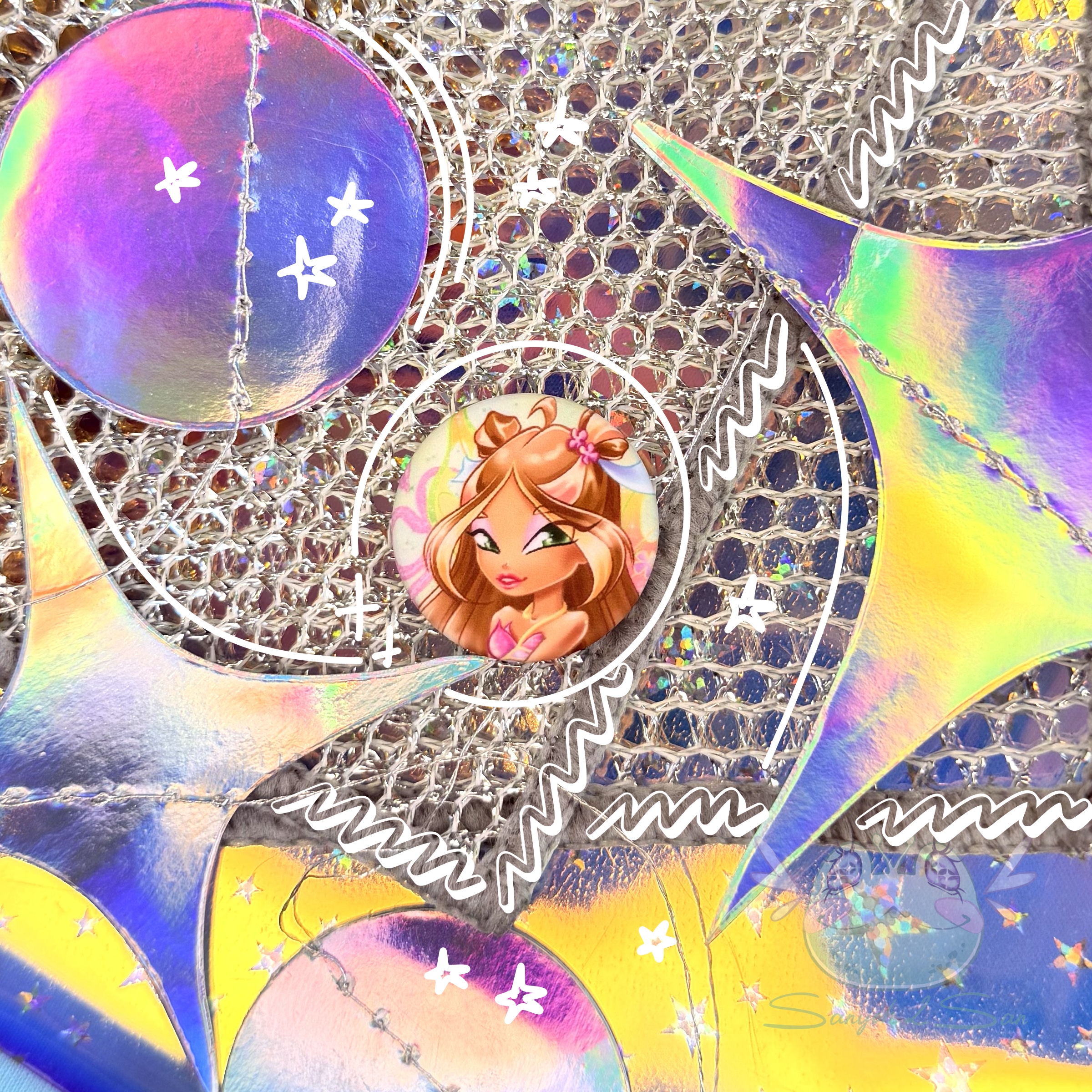 Значок 25мм FLORA, WINX-BELIEVIX круг мат