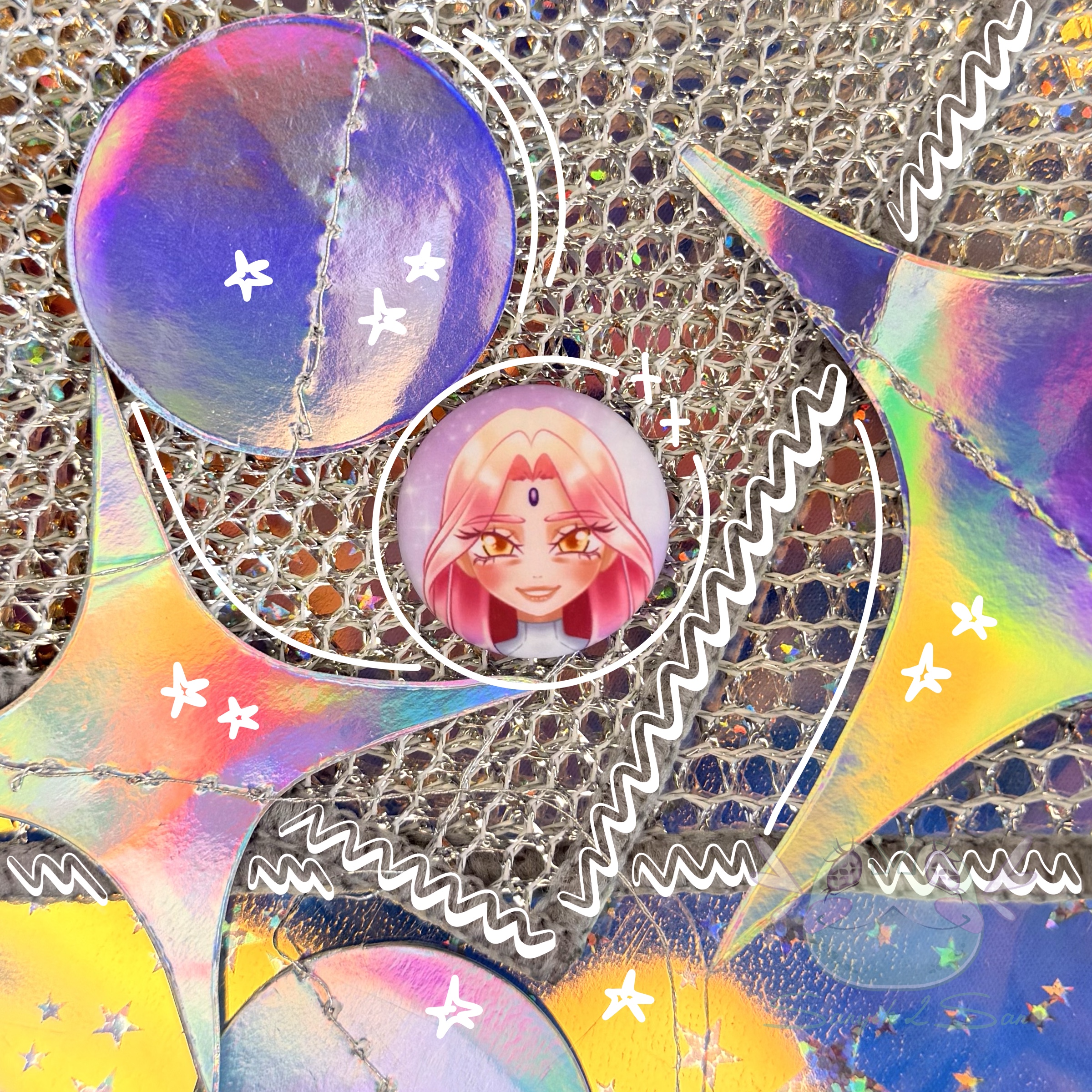 Значок 25мм MIZI, ALNST 2.0 круг мат