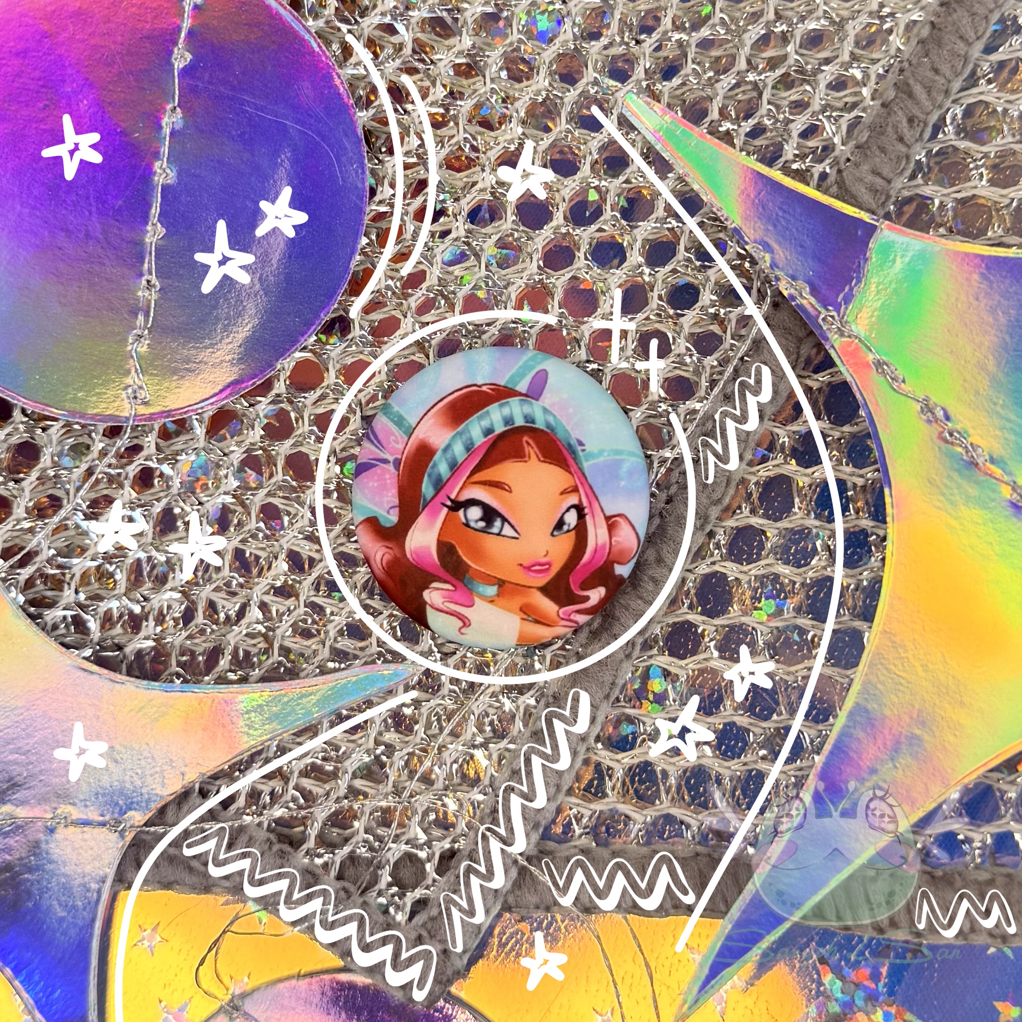 Значок 25мм AISHA, WINX-BELIEVIX круг мат