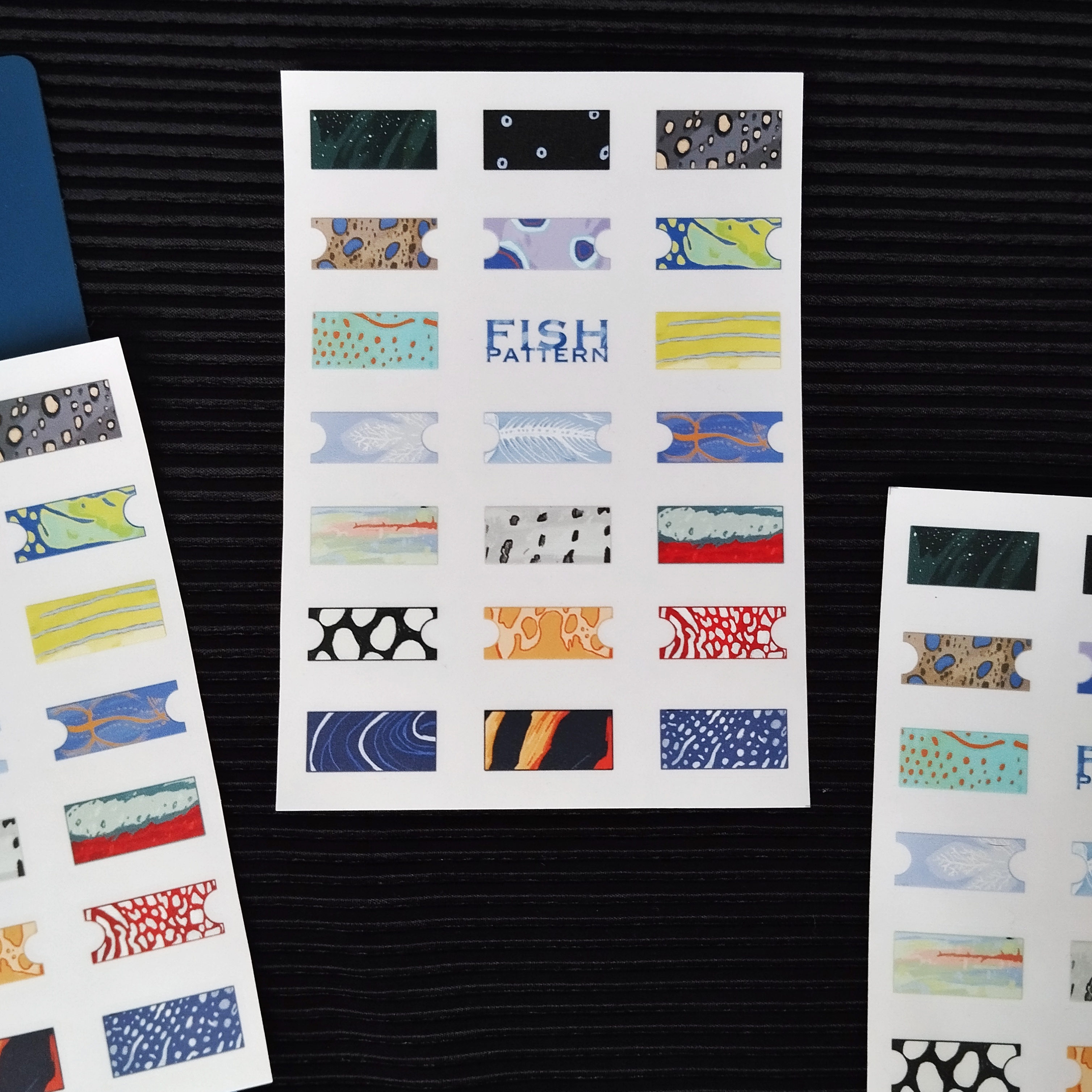 Стикеры а6 Рыбный узор