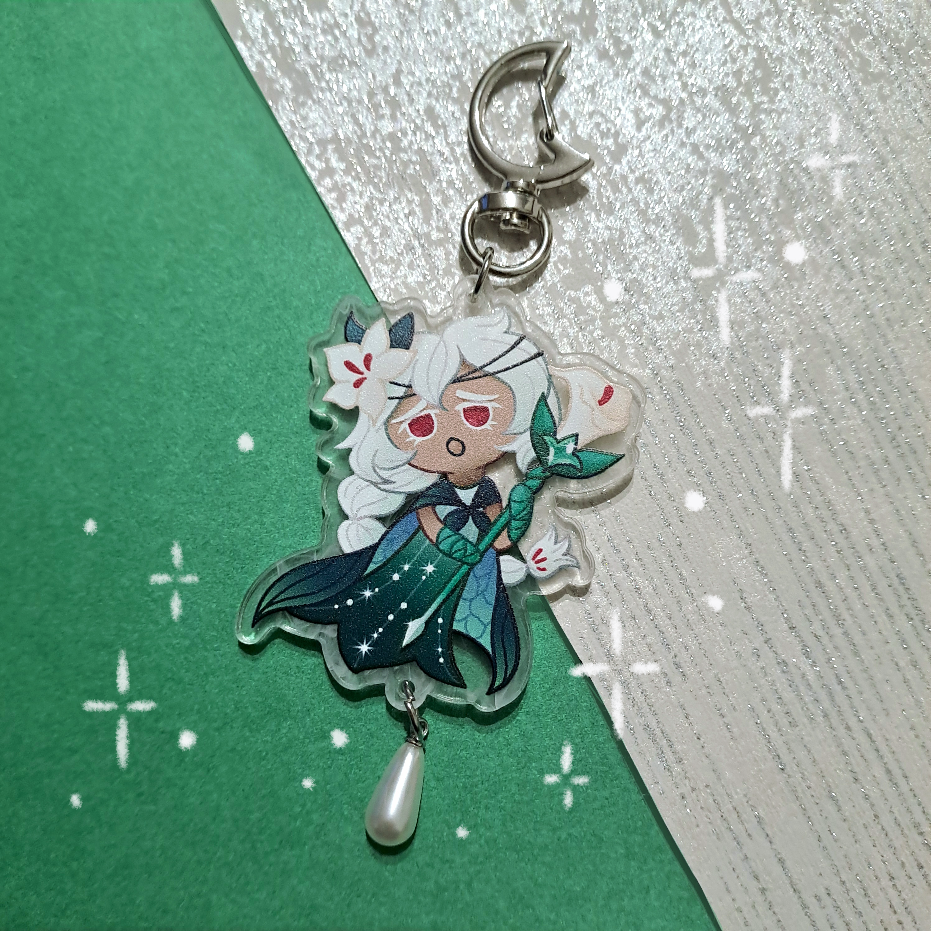 Брелок "Белая Лилия" с подвеской Куки Ран