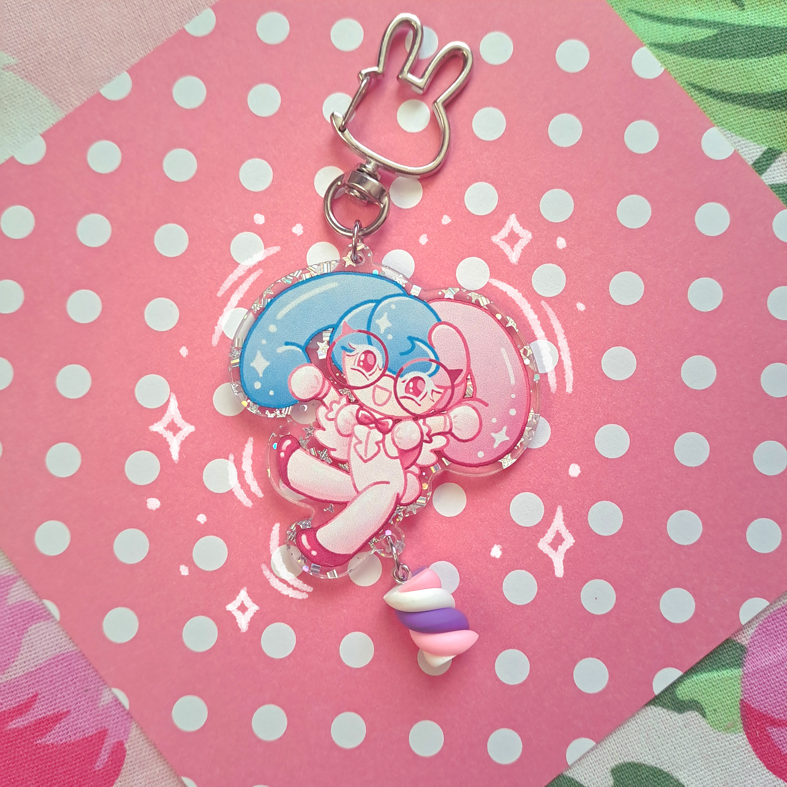 Брелок "Маршмеллоу Банни" с подвеской Куки Ран