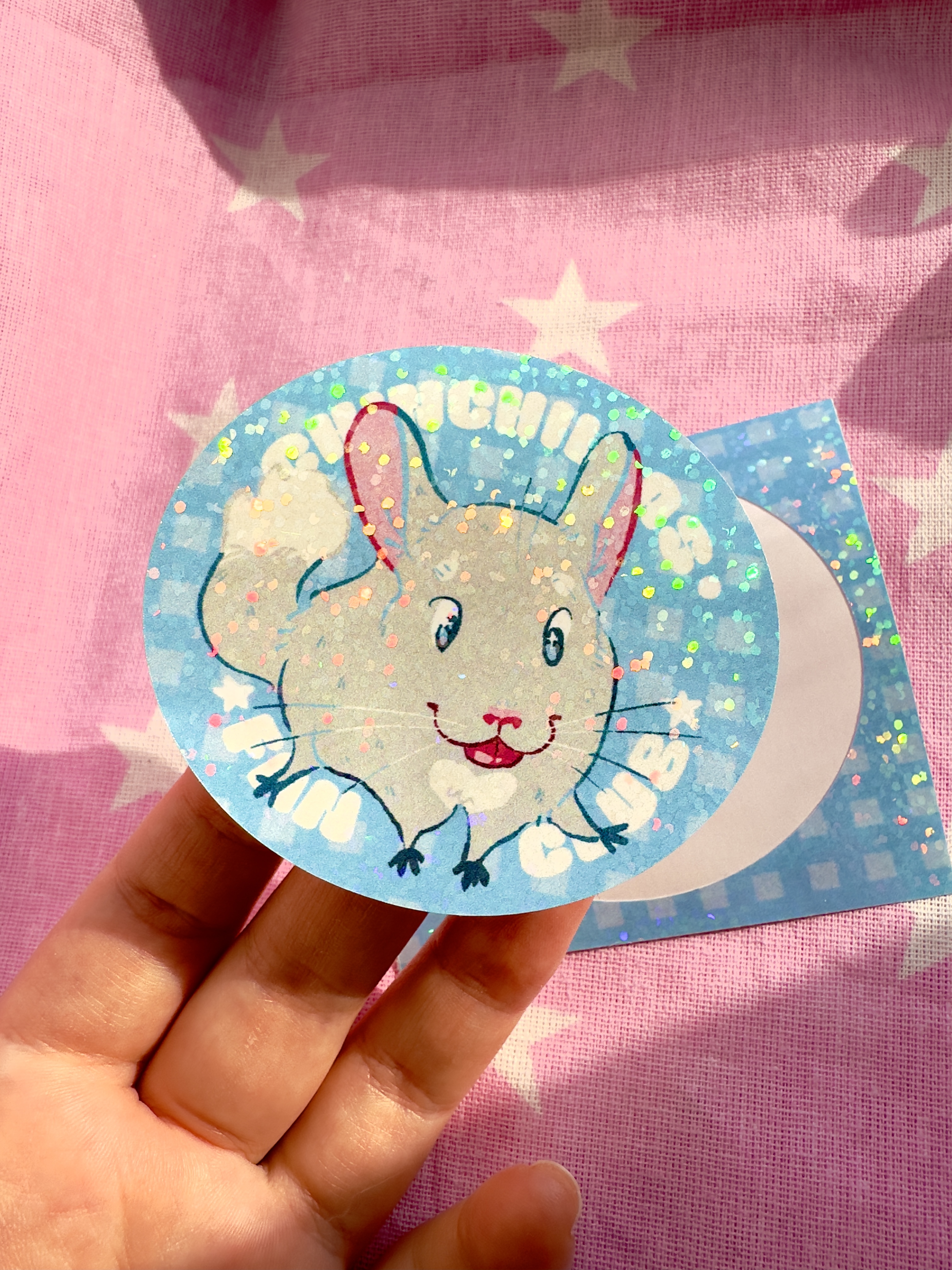 Стикер мини блеск точки "клуб любителей шиншилл"