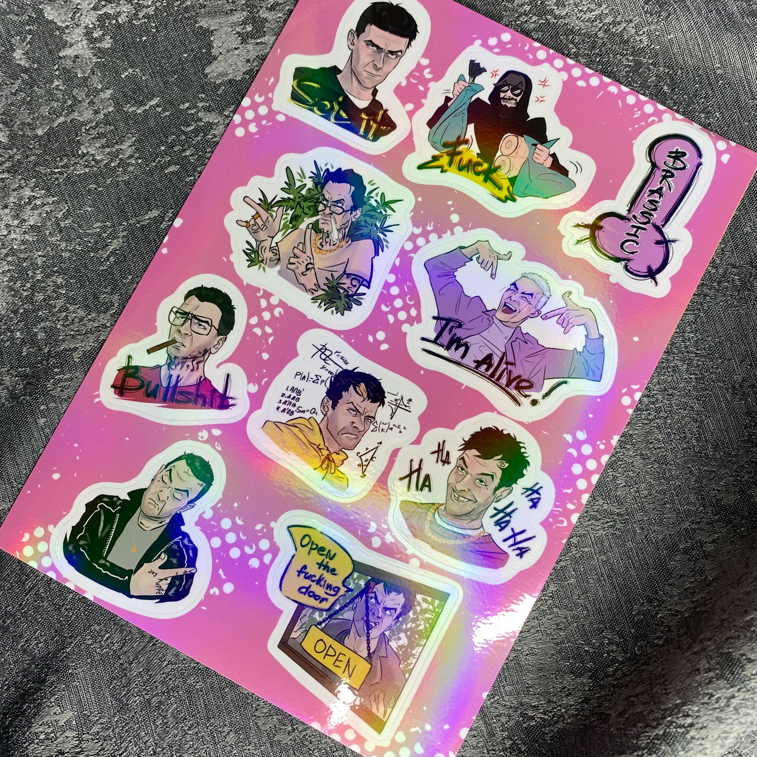 Стикеры А5 Винни О'Нил Голяк / Без денег / Brassic