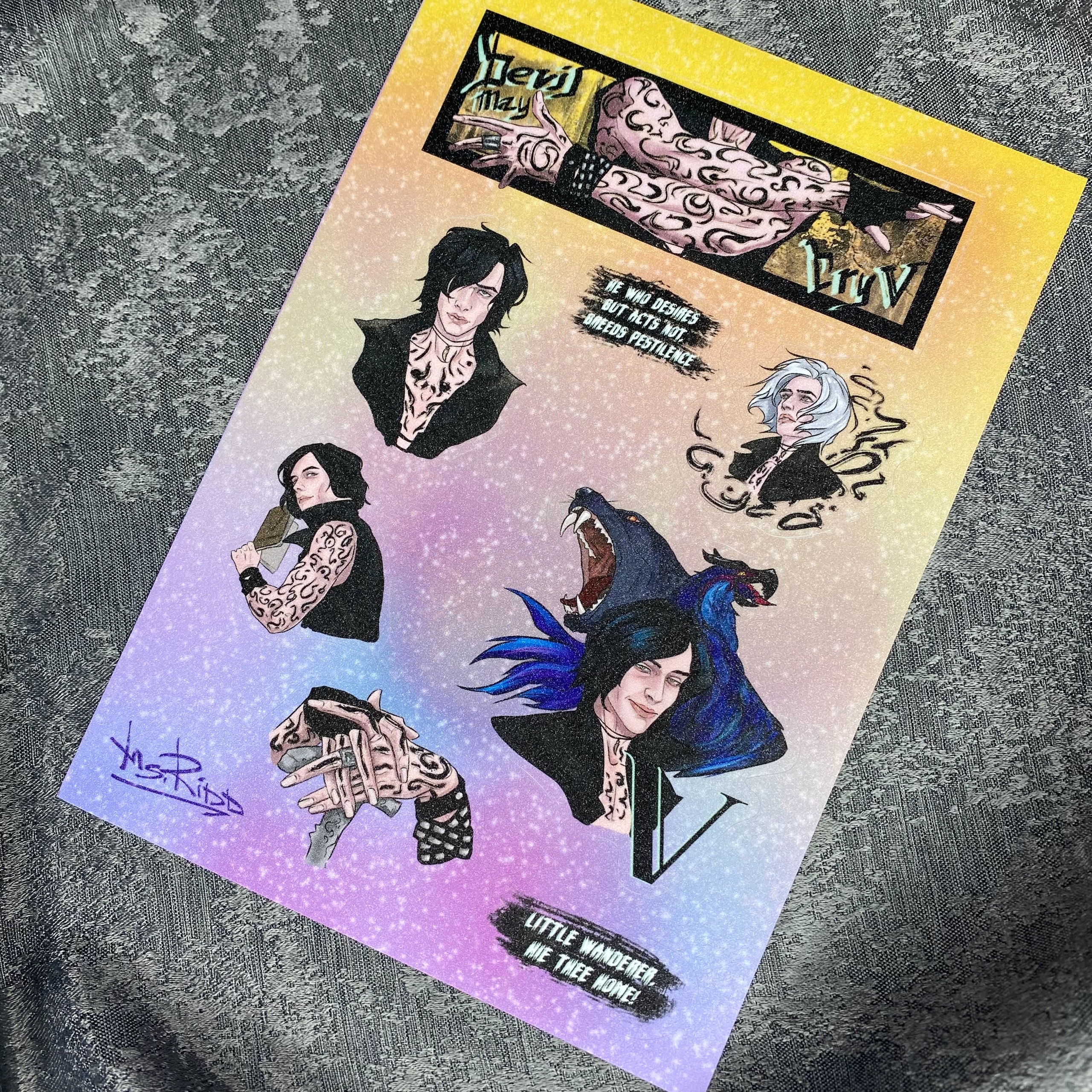 Стикеры А5 Ви Дьявол может плакать / Devil May Cry