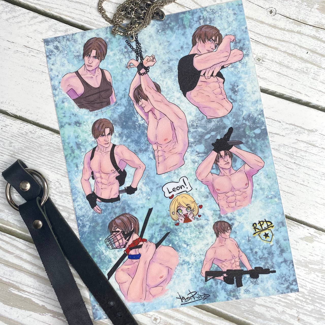 Стикеры А5 Леон Кеннеди хот Обитель зла / Resident Evil