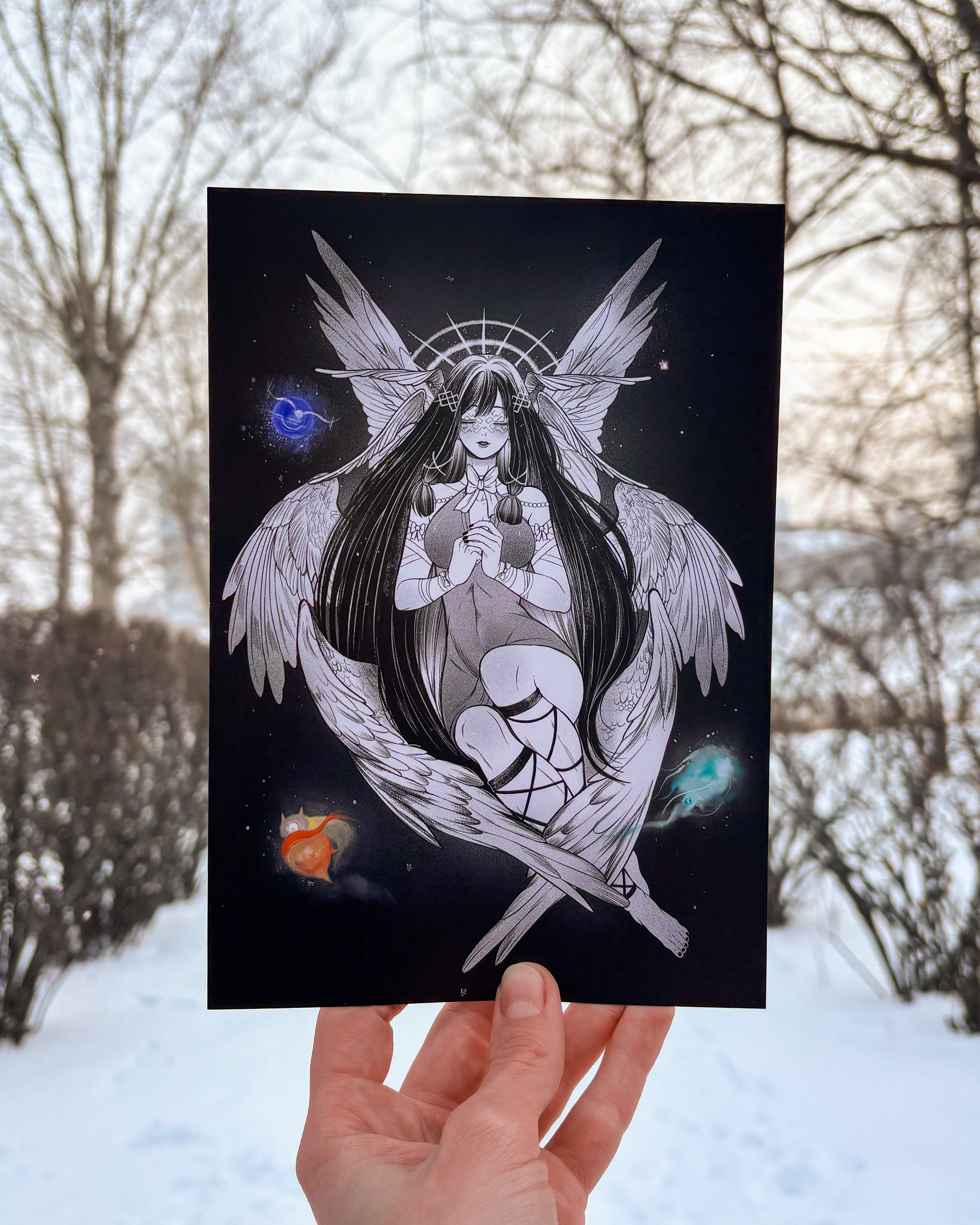 Принт "Коломбина цвет"