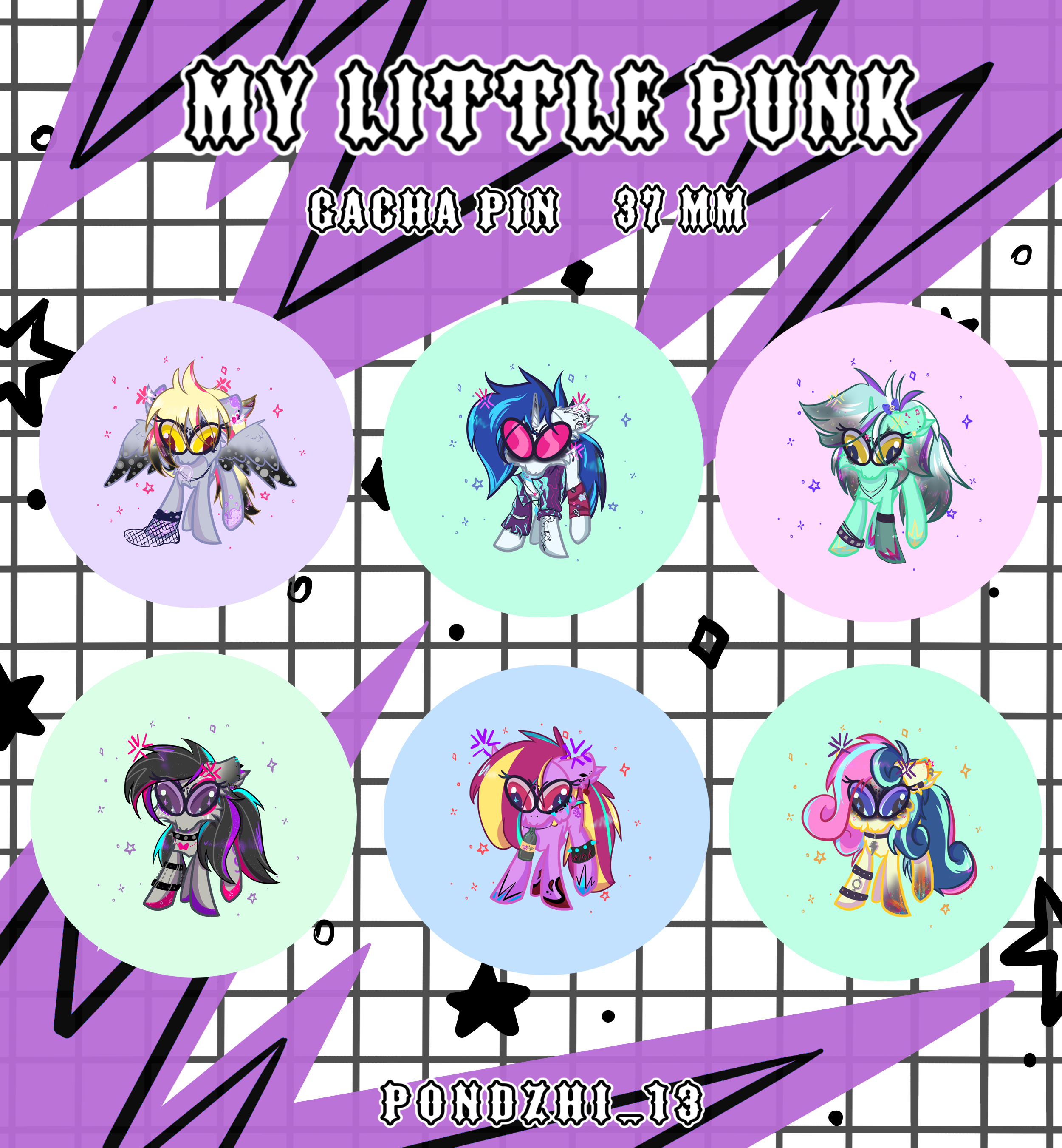 Значок-сюрприз "My Little Punk" 37мм